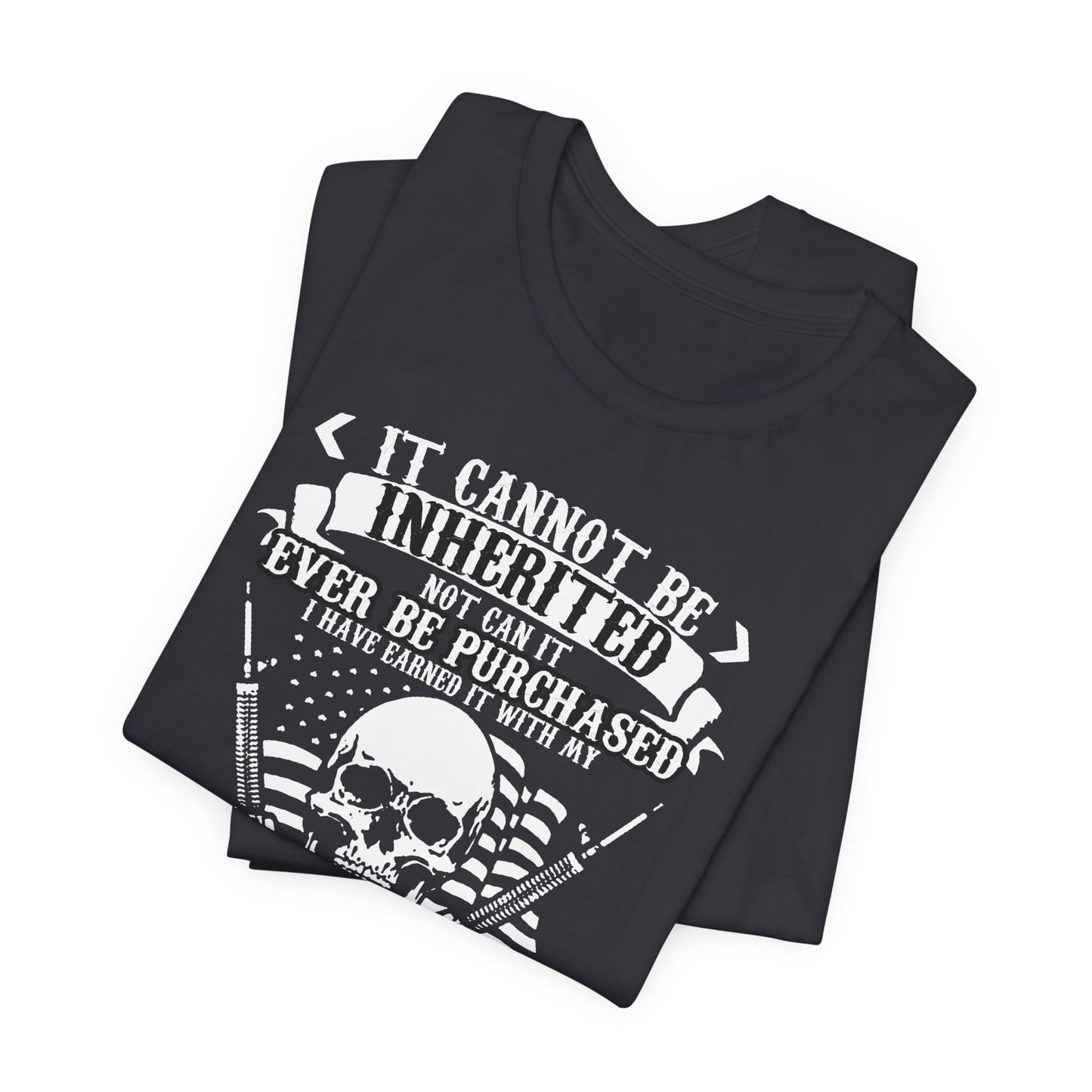 USA Veteran skull flag crossed rifles T-Shirt Military pride Unisex Cotton tee v54
