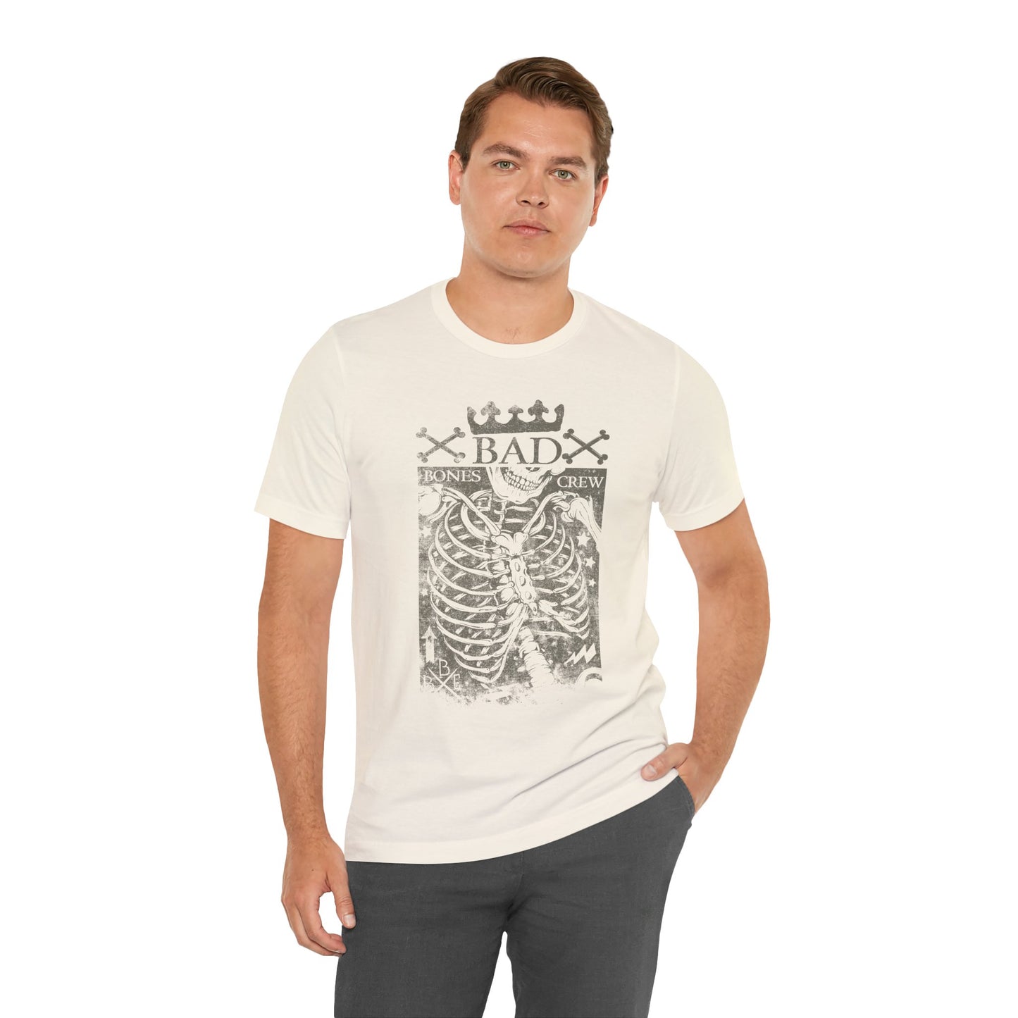 Skeleton Ribcage Tee Bones Crew Graphic Shirt A-10