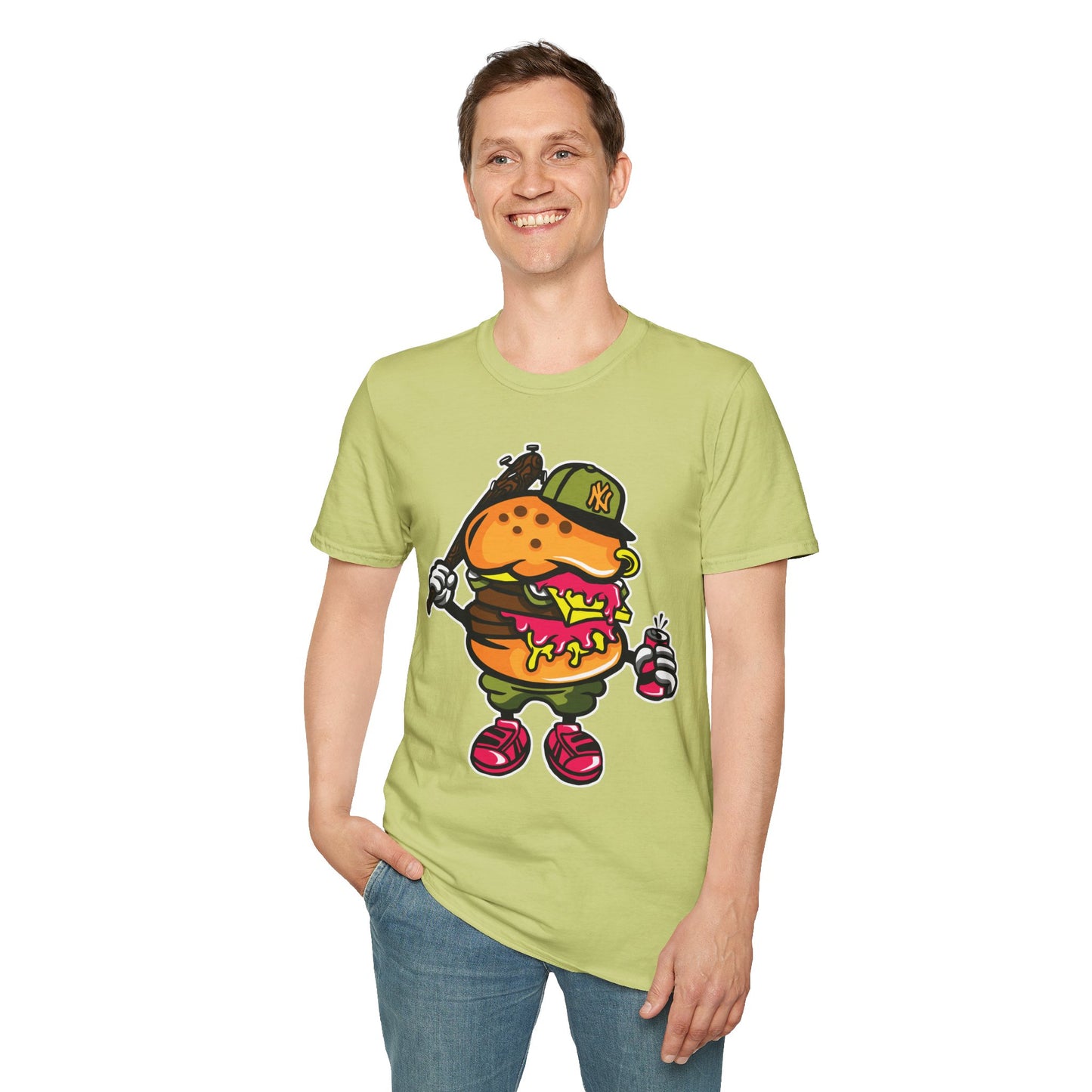 Unisex Cartoon T Shirt Funny Animation Tee Gildan Softstyle 64000 100 Percent Cotton