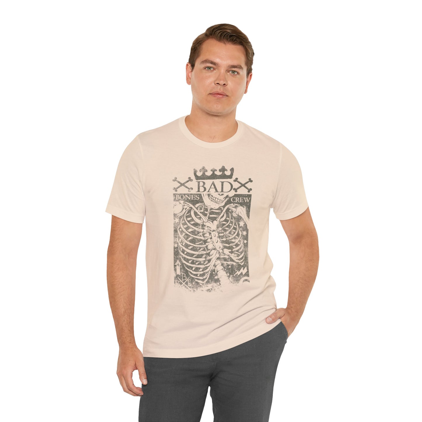 Skeleton Ribcage Tee Bones Crew Graphic Shirt A-10