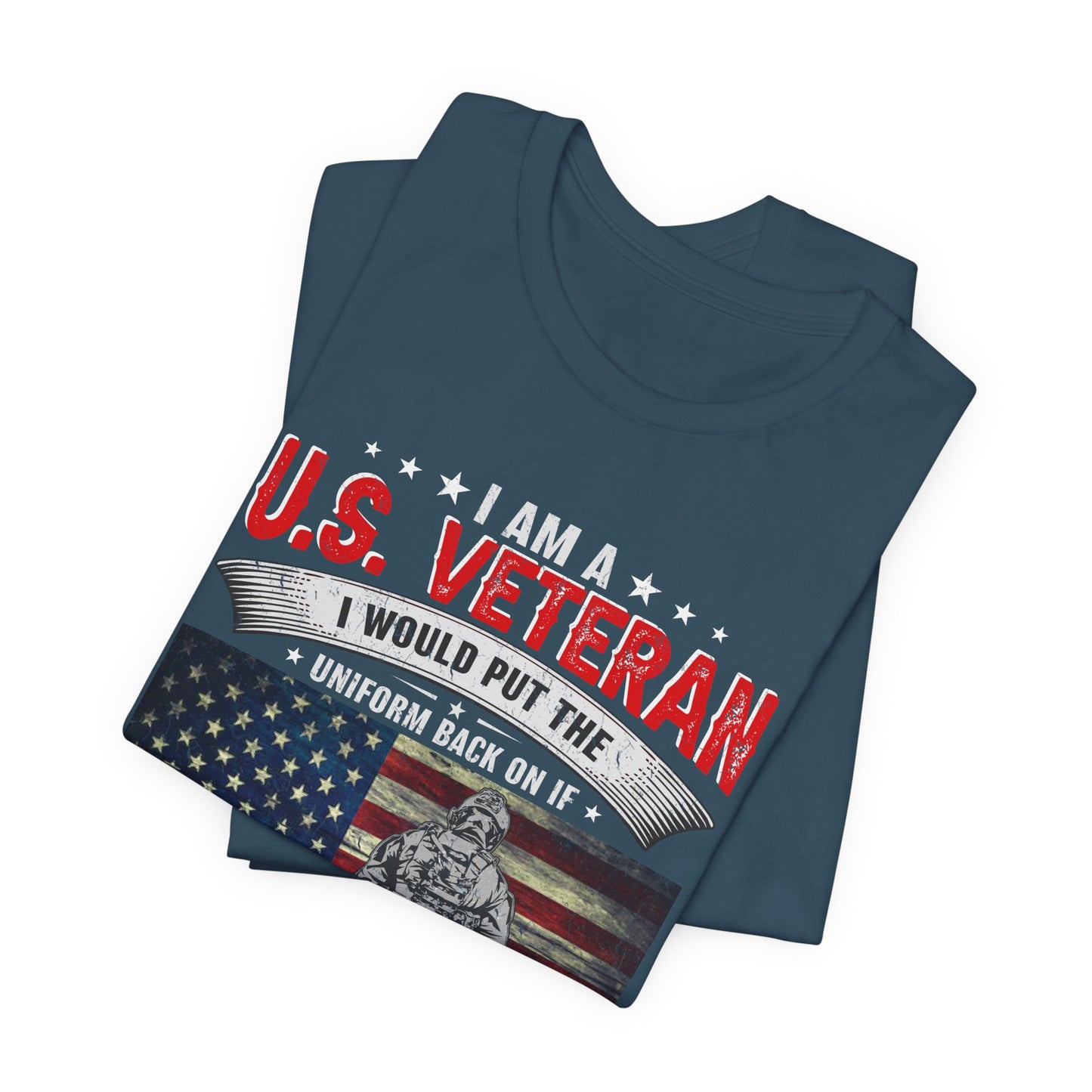 I Am A U.S. Veteran shirt American Flag Military Veteran Unisex Cotton Tee v25