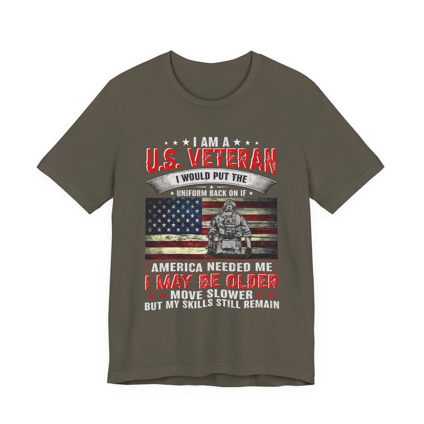 I Am A U.S. Veteran shirt American Flag Military Veteran Unisex Cotton Tee v25