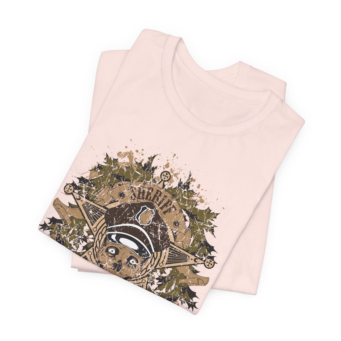 Skull Floral Emblem Graphic Unisex Cotton Tee Art-45
