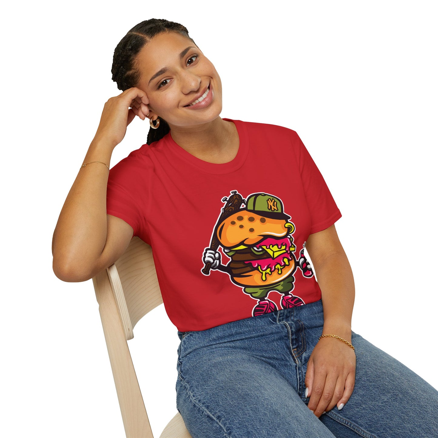 Unisex Cartoon T Shirt Funny Animation Tee Gildan Softstyle 64000 100 Percent Cotton