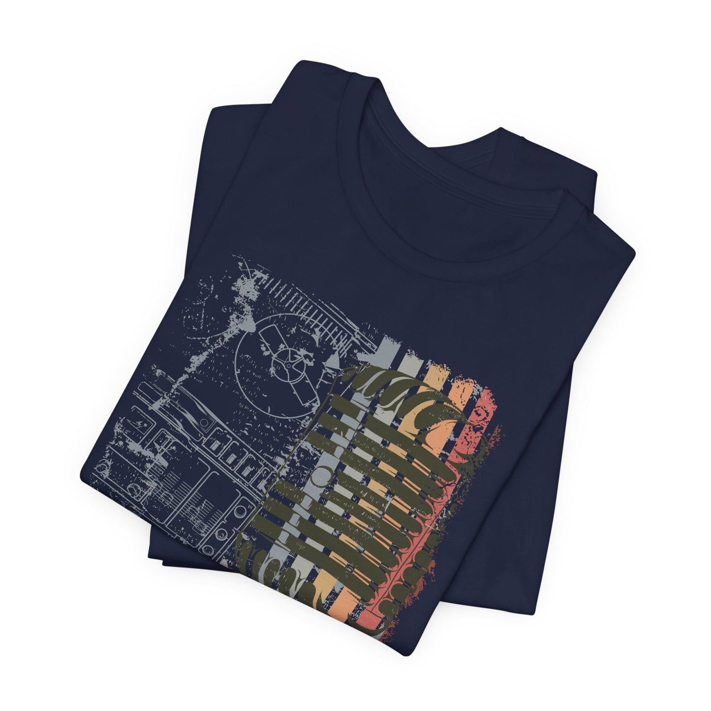 Retro Microphone Graphic Unisex Cotton T-Shirt r9