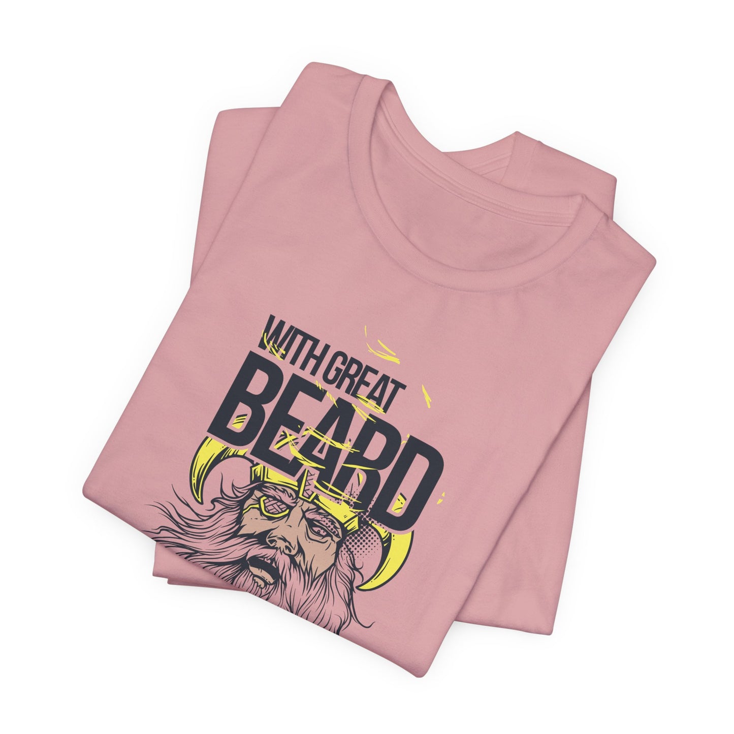 With Great Beard Comes Great Responsibility Tee Viking Beard Graphic Shirt A-2