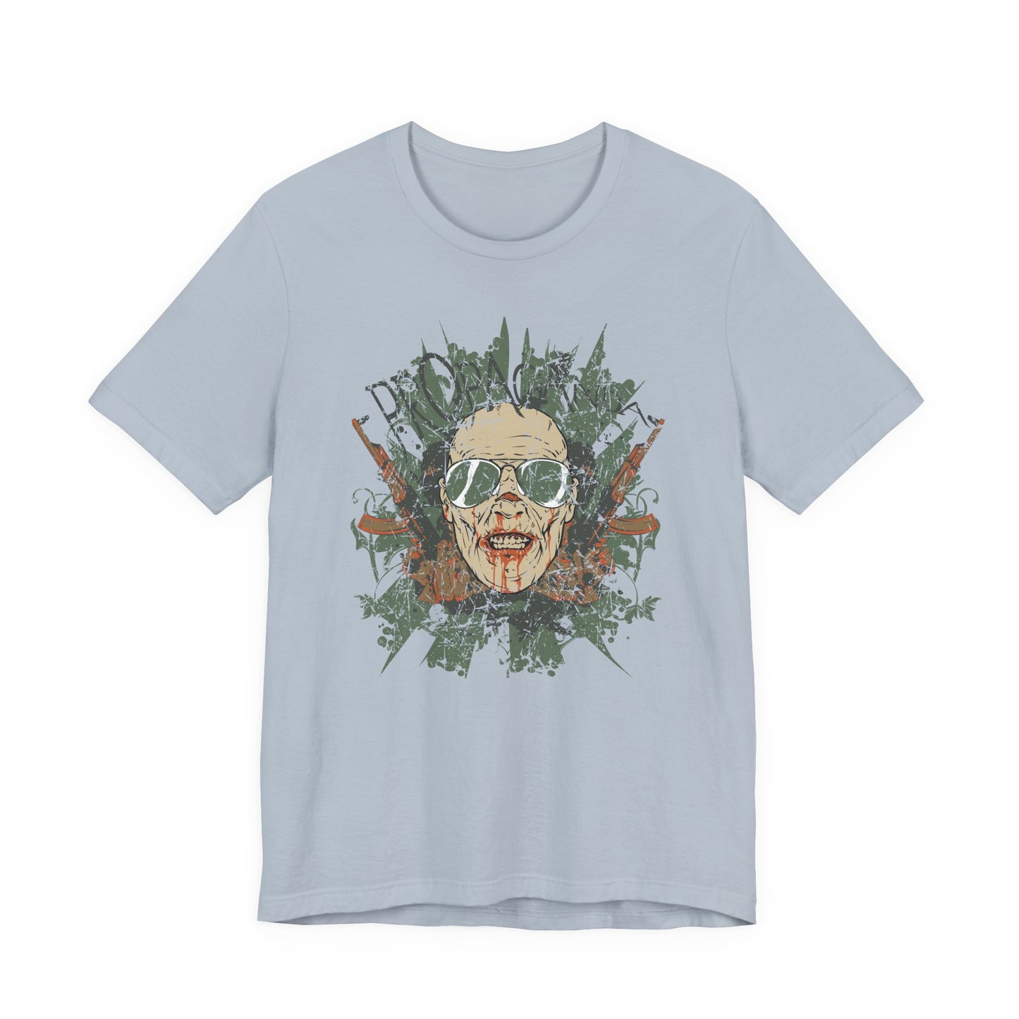 Retro Skull Floral Graphic Design Unisex Cotton T-Shirt G-2