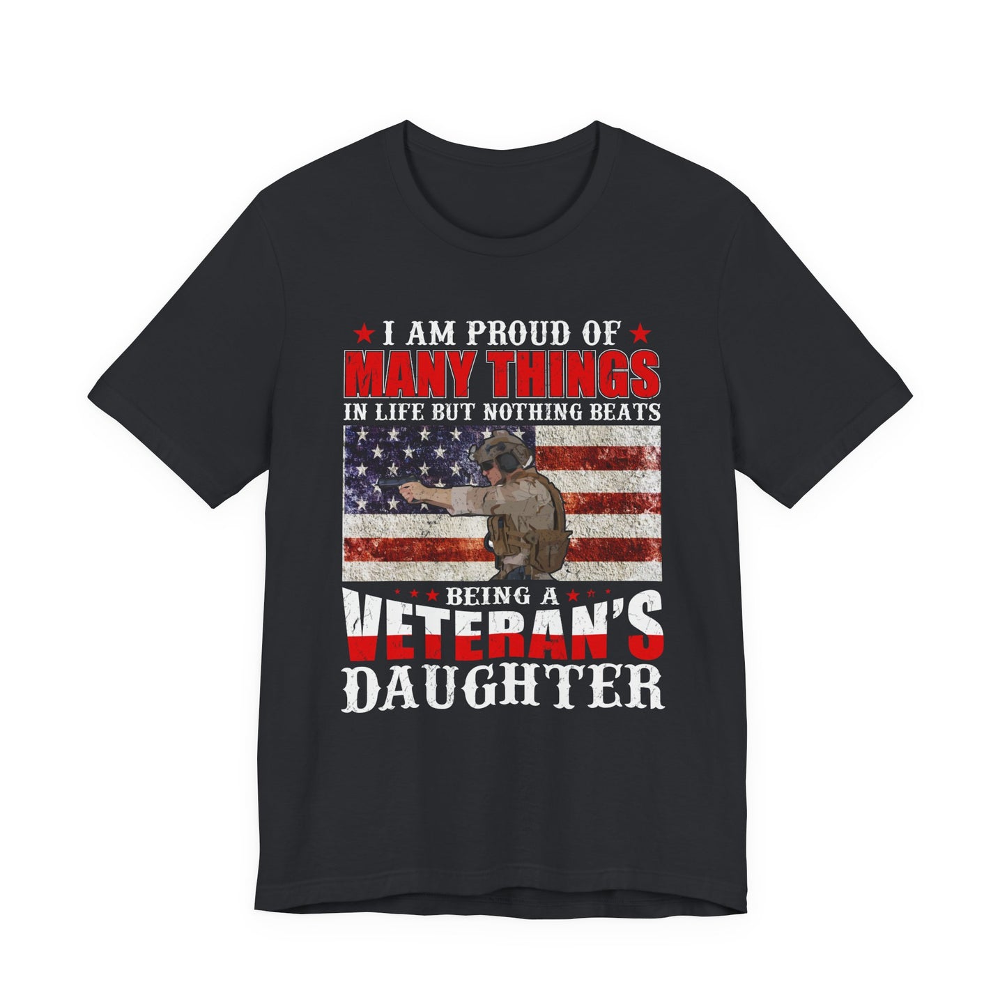 Veteran's Daughter T-Shirt American Flag Military Proud  Unisex Cotton Tee v28