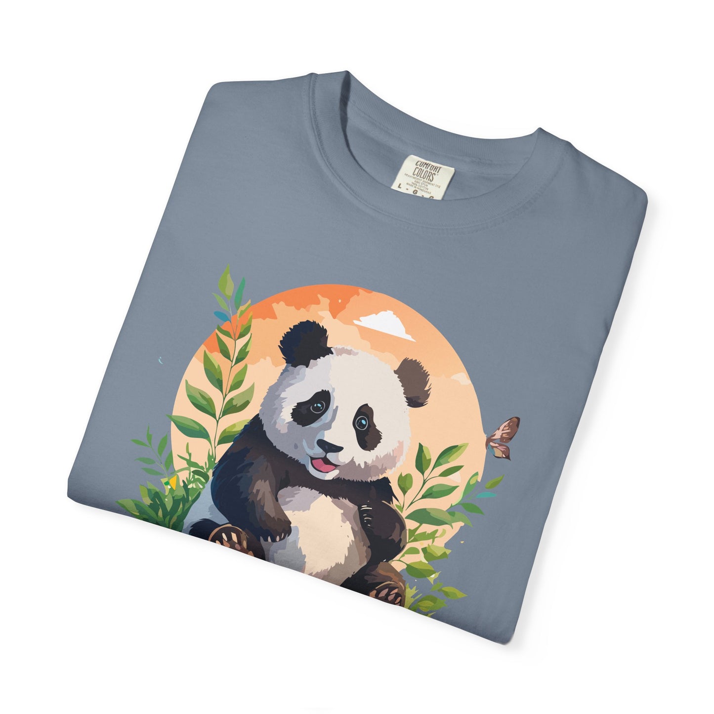 Panda Portrait T-Shirt Unisex Cotton Floral Chinese Graphic Circle Animal Art Tee pp4