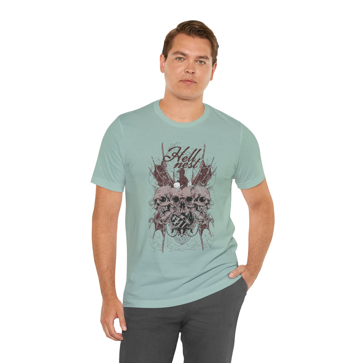 Skull Cluster graphic tee Gothic skulls grunge floral design