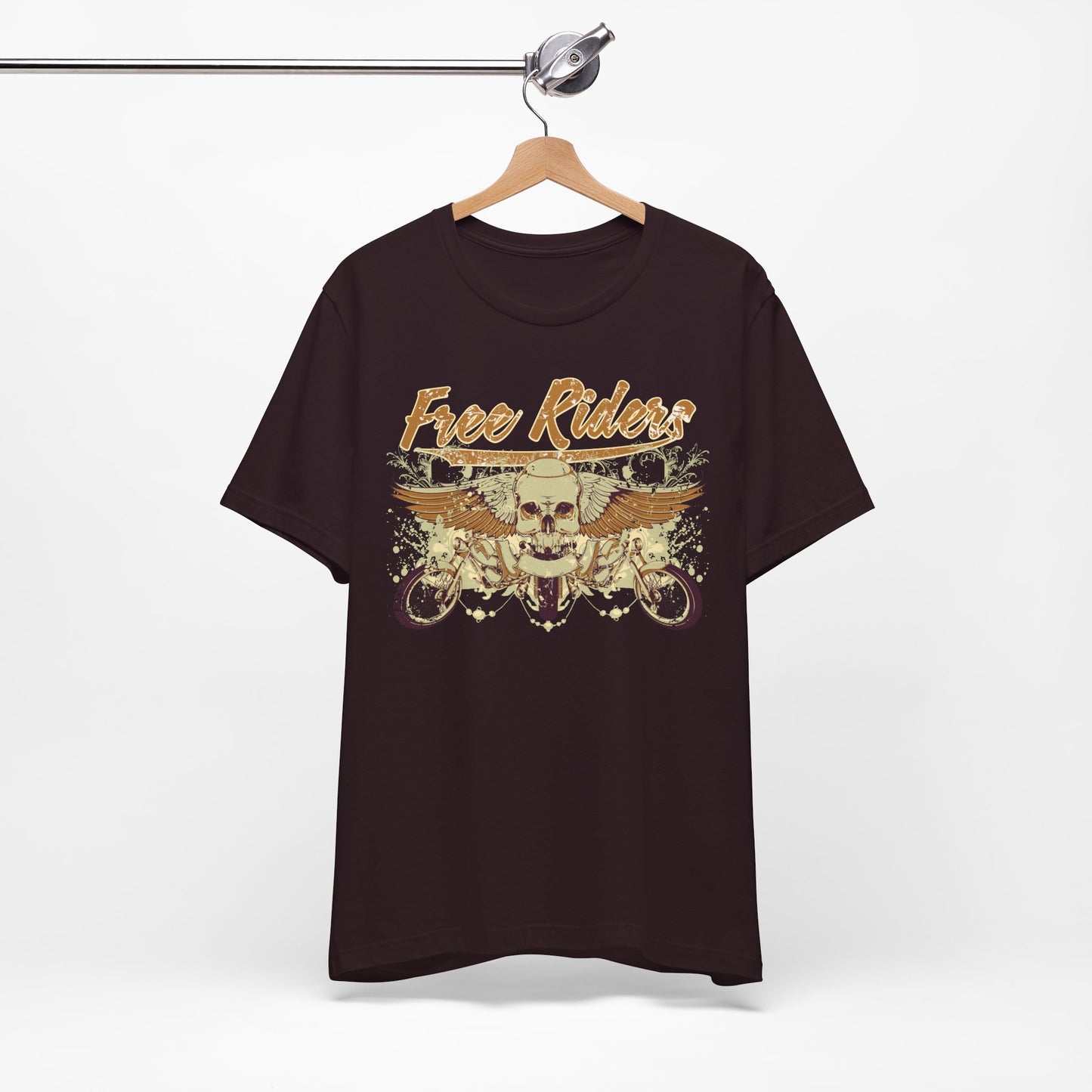 Free Riders Skull Motorcycle Tee Biker Graphic Art Design T-Shirt A-1