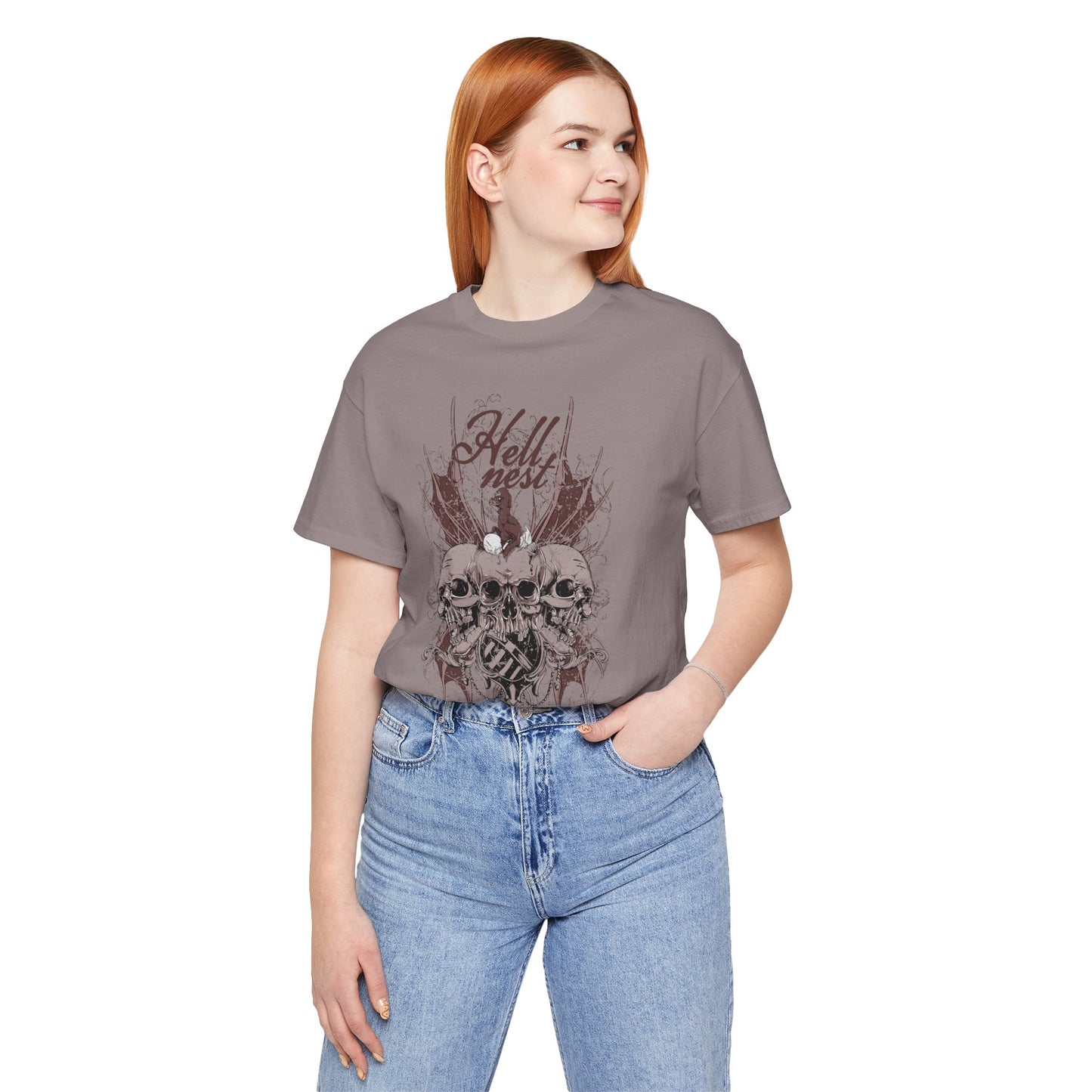 Skull Cluster graphic tee Gothic skulls grunge floral design