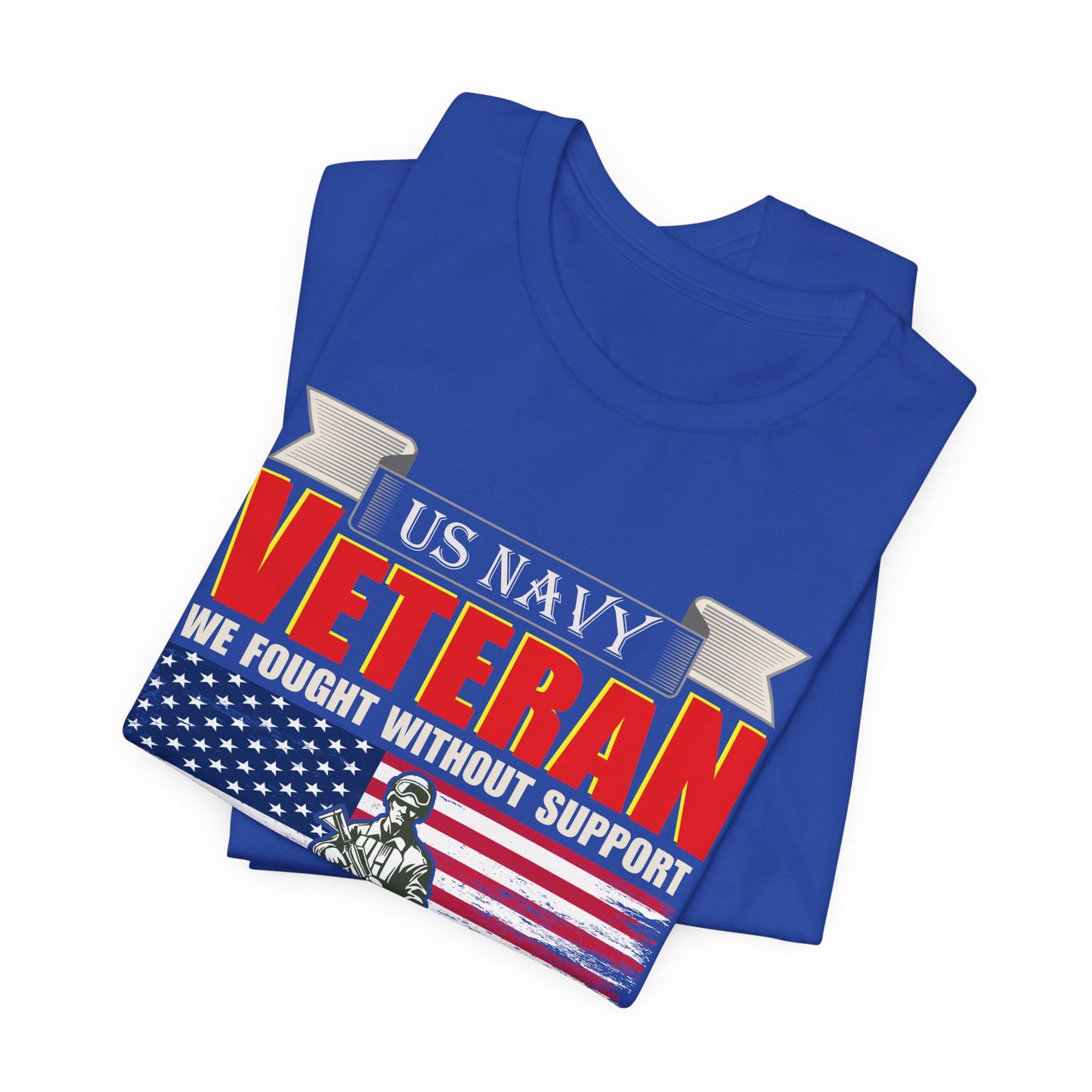 US Navy Veteran T-Shirt American Flag Soldier Graphic Patriotic Military Unisex Cotton v42