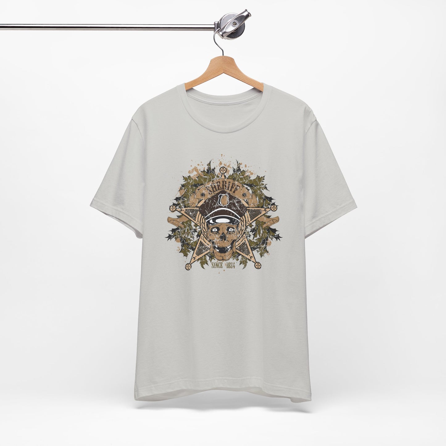 Skull Floral Emblem Graphic Unisex Cotton Tee Art-45