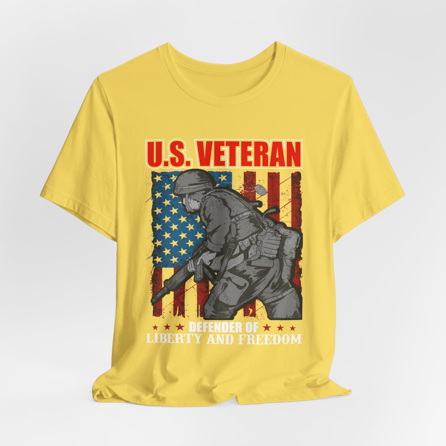 U.S. Veteran Soldier Illustration Tee Defender of Liberty and Freedom Unisex Cotton v31