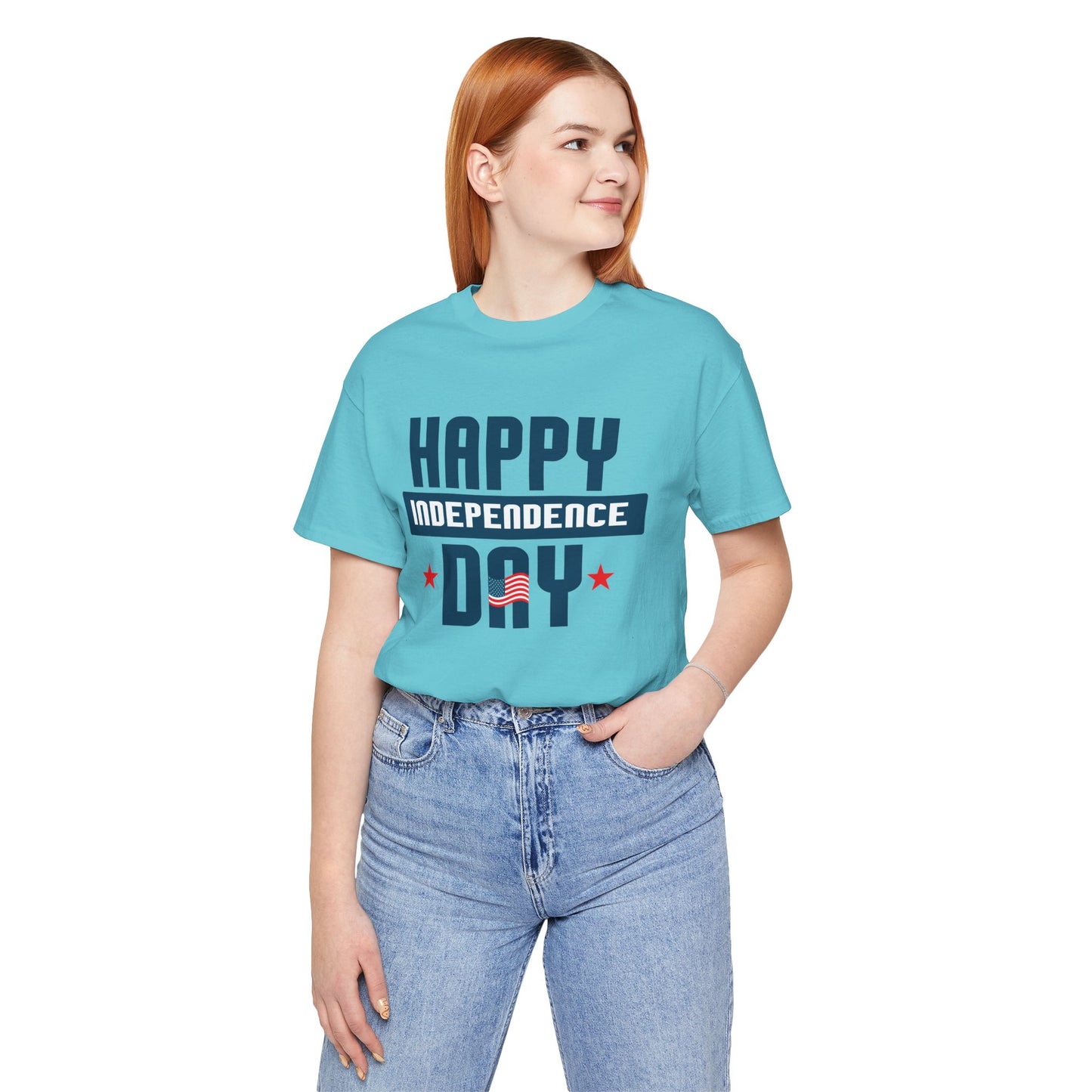 Happy Independence Day Graphic Unisex Cotton T-Shirt 017