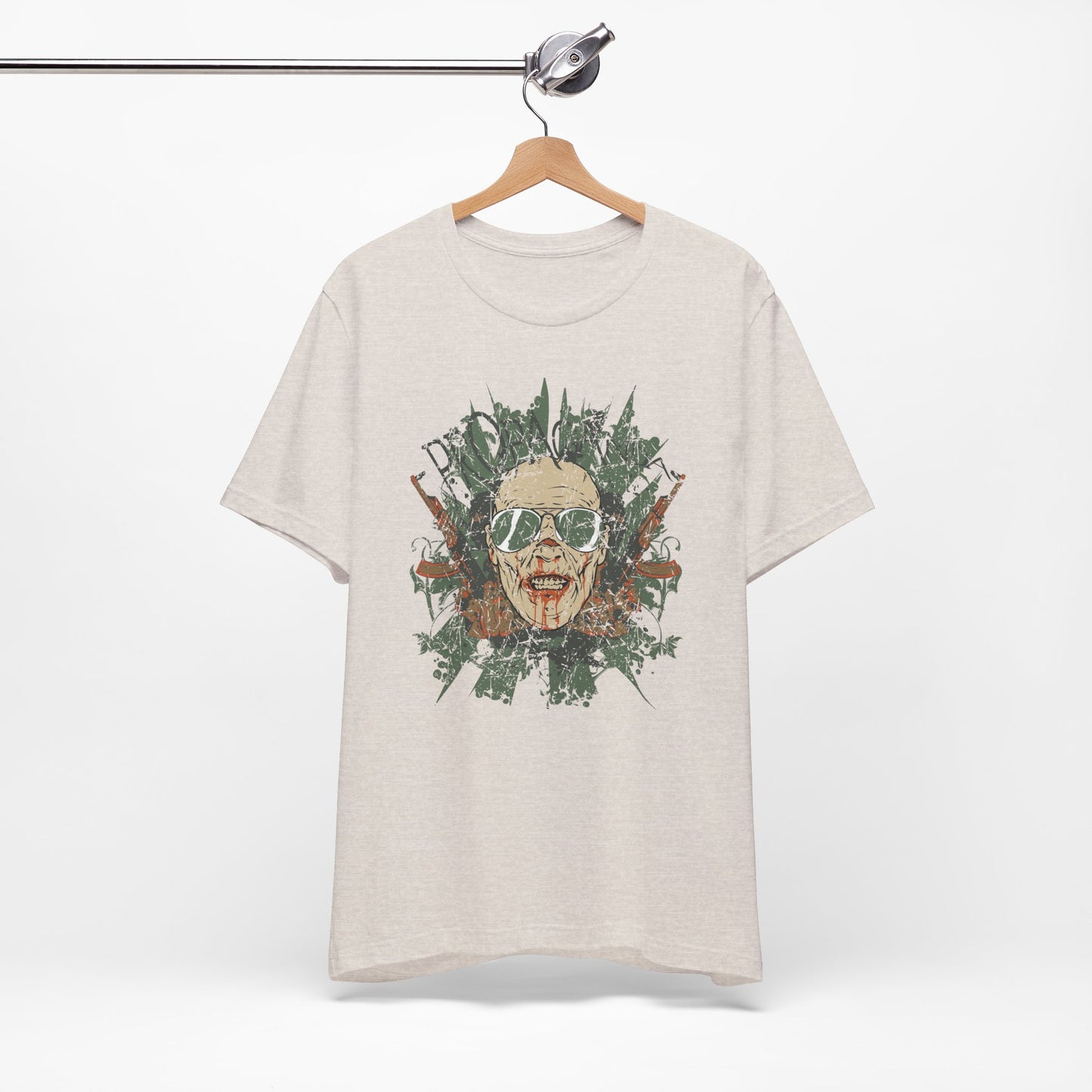 Retro Skull Floral Graphic Design Unisex Cotton T-Shirt G-2