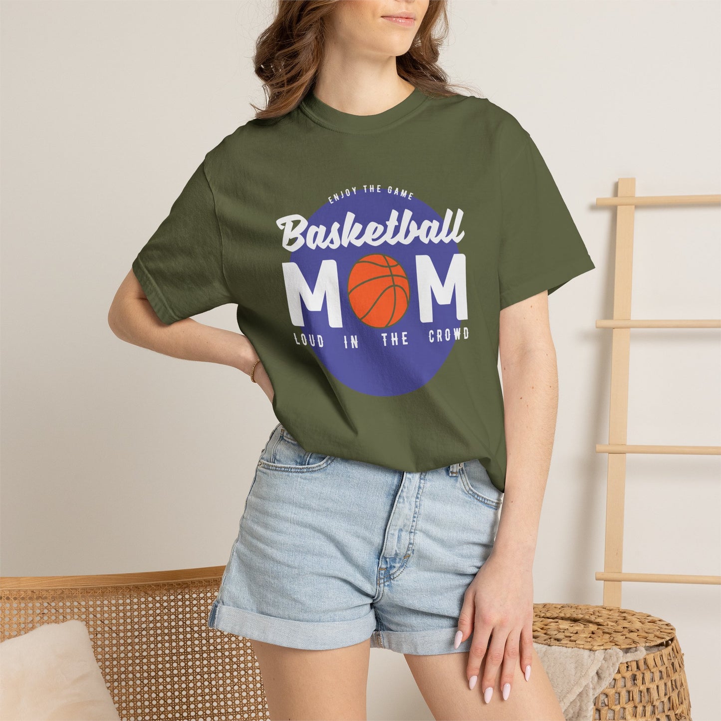 Basketball Mom T-shirt Mother's Day Mama Tee Unisex Comfort Colors Garment-Dyed Cotton h31