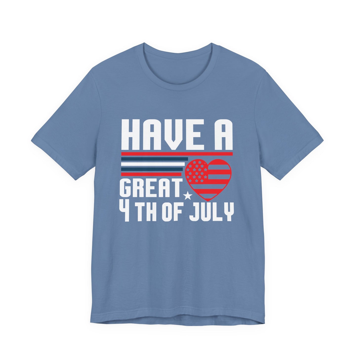 4th of July American Flag Graphic Unisex Cotton T-Shirt 020