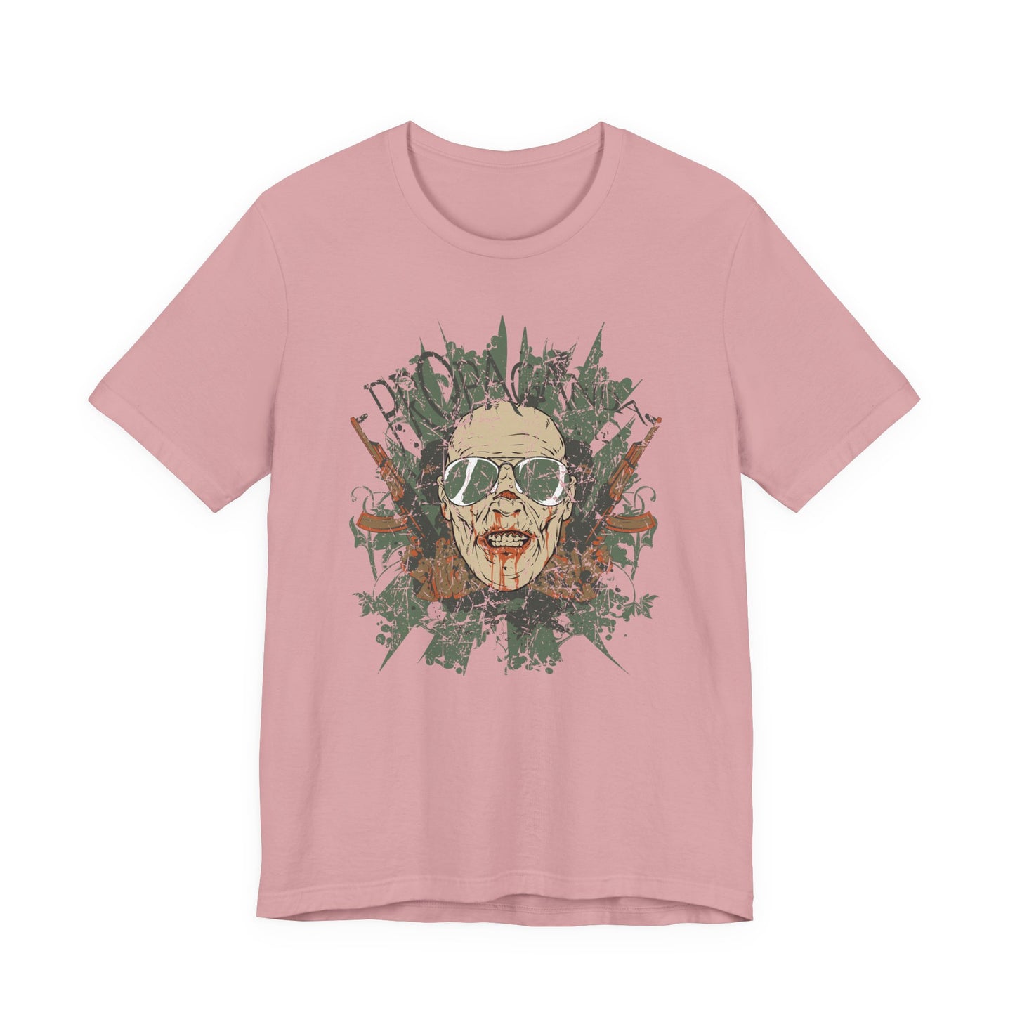Retro Skull Floral Graphic Design Unisex Cotton T-Shirt G-2