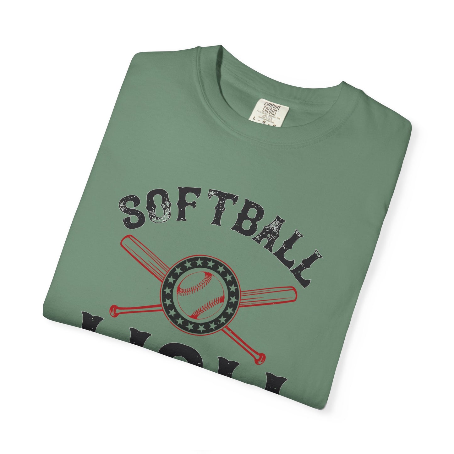 Softball Mom T-shirt Mother Day Mama Tee Unisex Comfort Colors Garment-Dyed Cotton h92