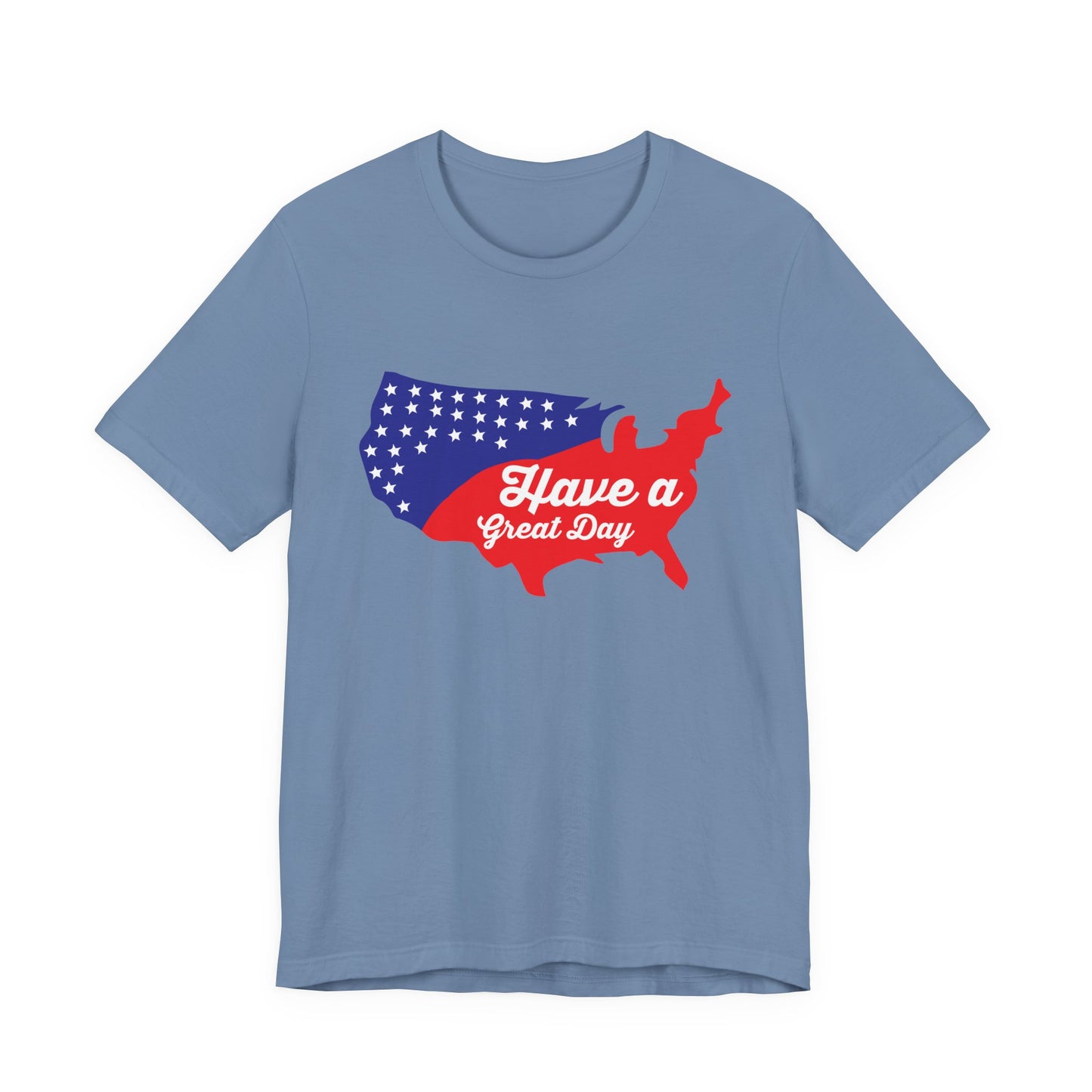 USA Map Patriotic Graphic Unisex Cotton T-Shirt 021