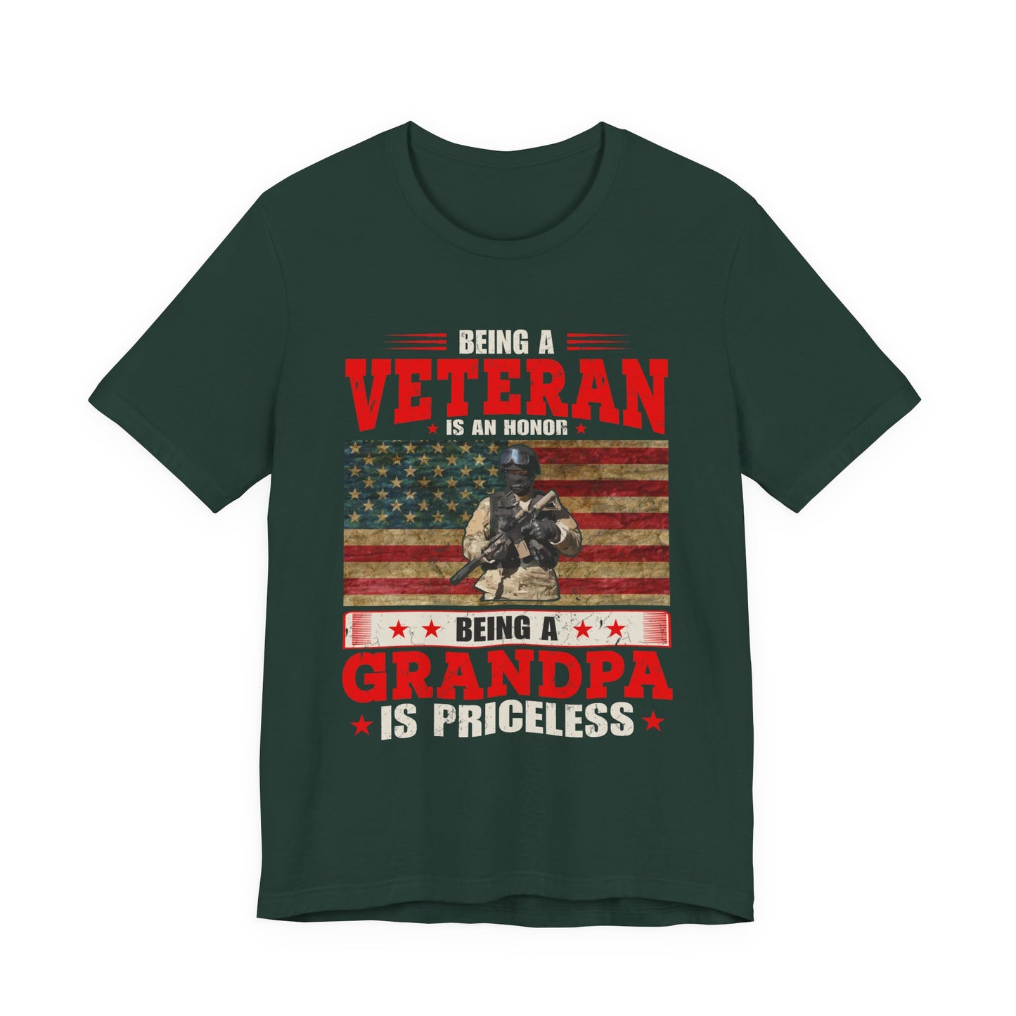 Veteran Grandpa T-Shirt American Flag Soldier Grandpa Unisex Cotton Tee v34