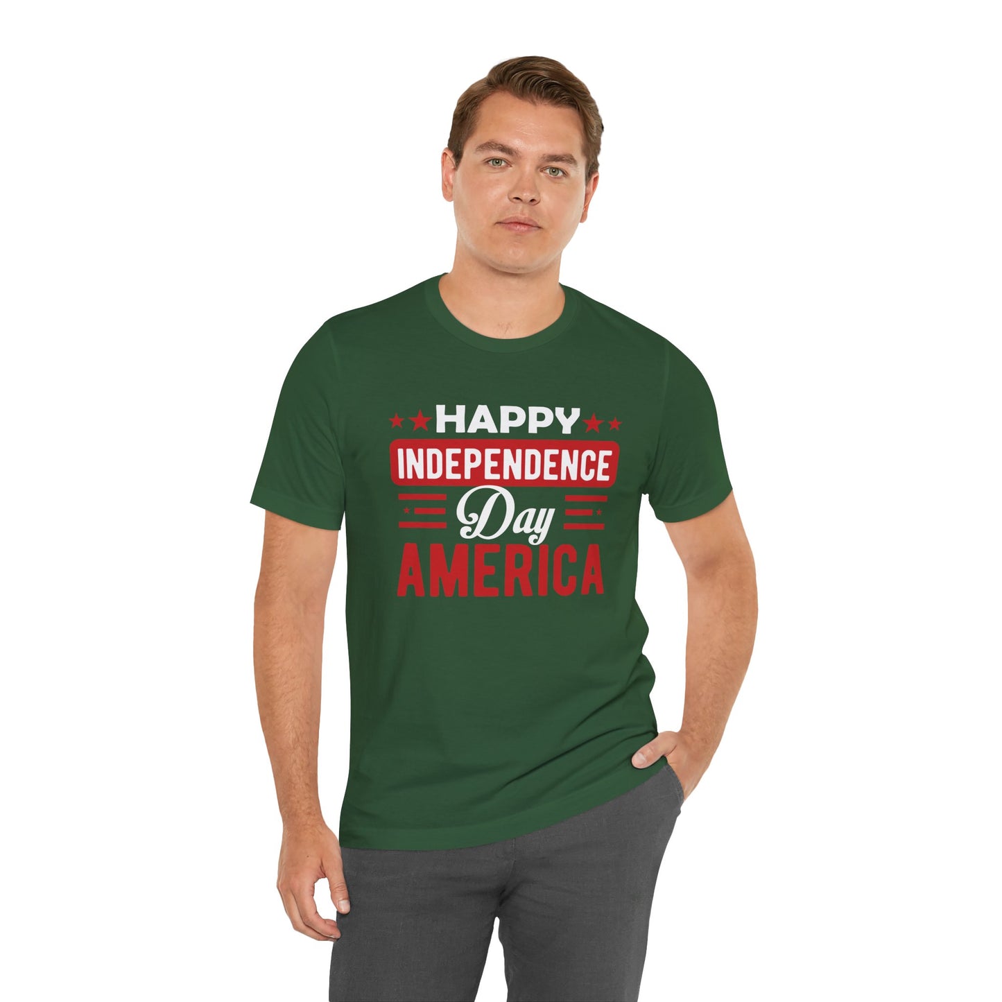 Happy Independence Day America Graphic Unisex Cotton T-Shirt 015