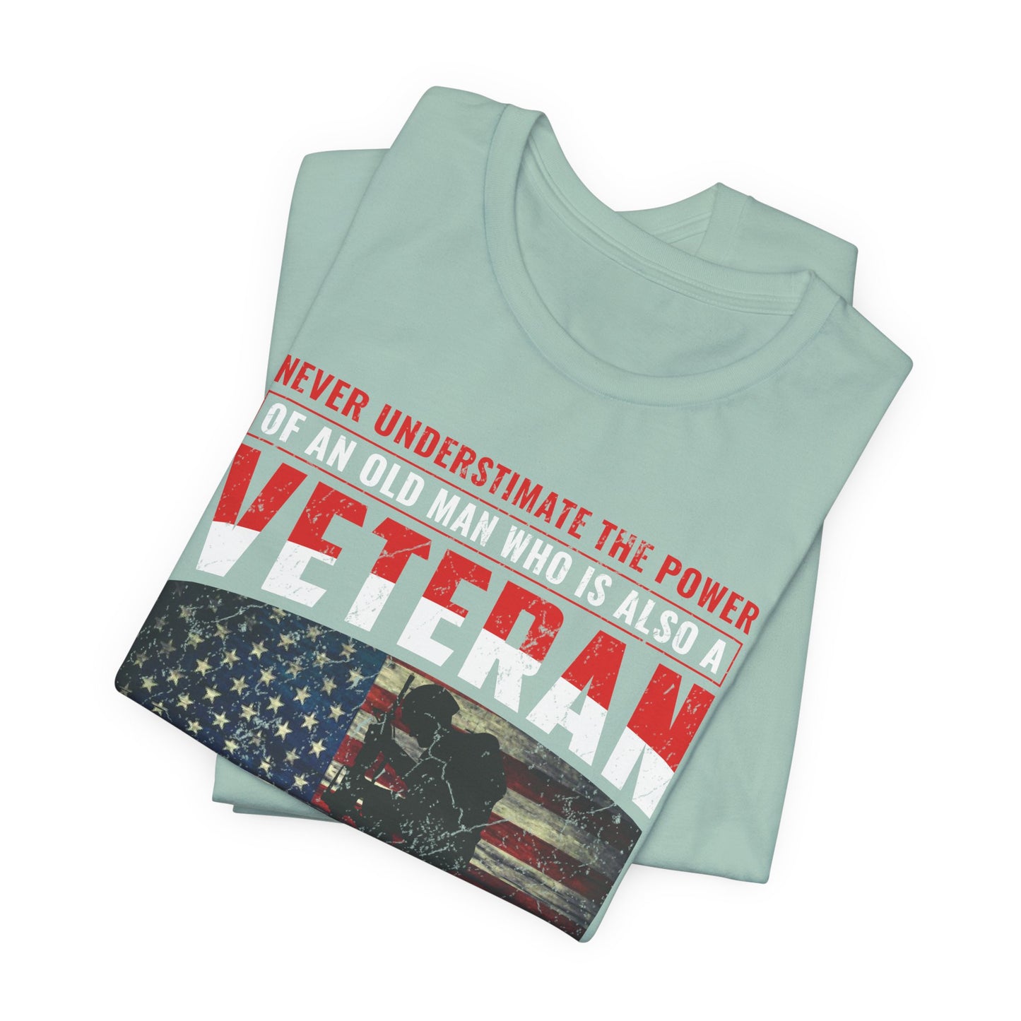 Veteran American flag T-Shirt I Made It Old Man Veteran Military Pride Unisex Cotton v32