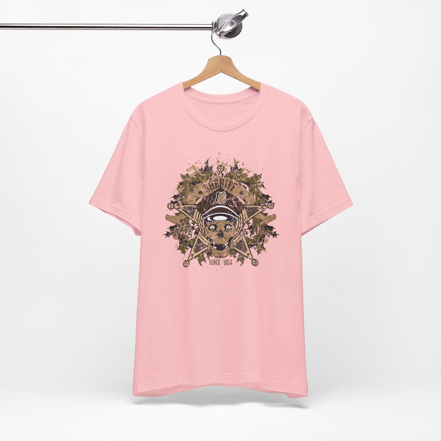 Skull Floral Emblem Graphic Unisex Cotton Tee Art-45