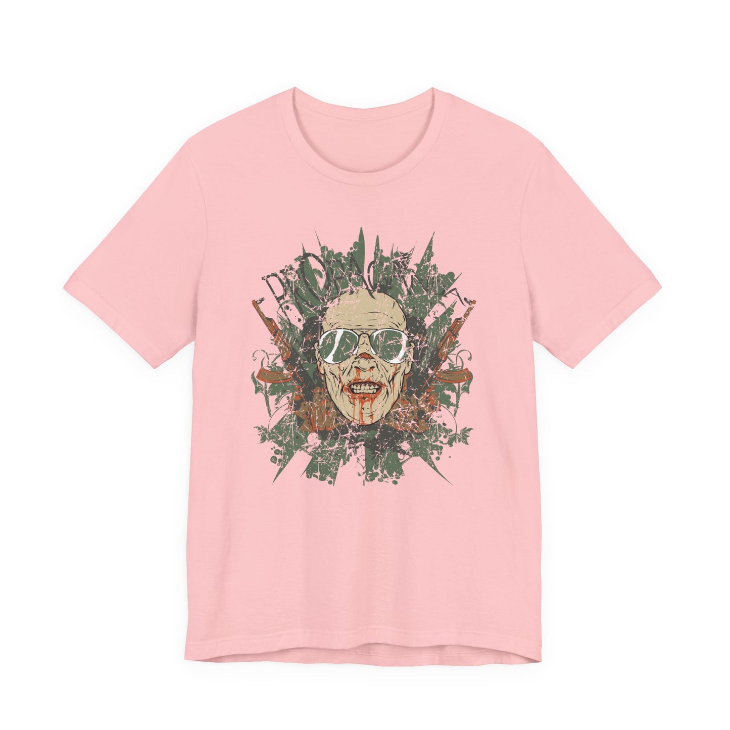 Retro Skull Floral Graphic Design Unisex Cotton T-Shirt G-2