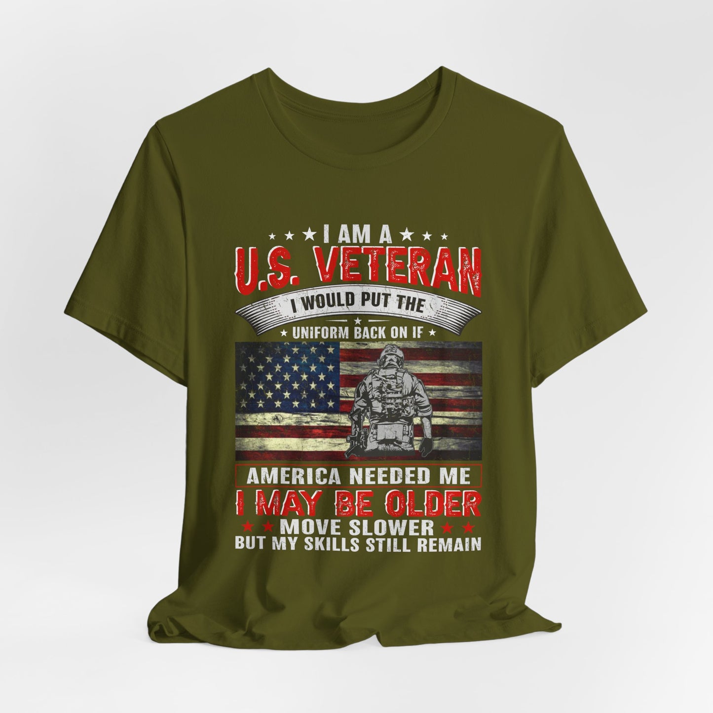 I Am A U.S. Veteran shirt American Flag Military Veteran Unisex Cotton Tee v25