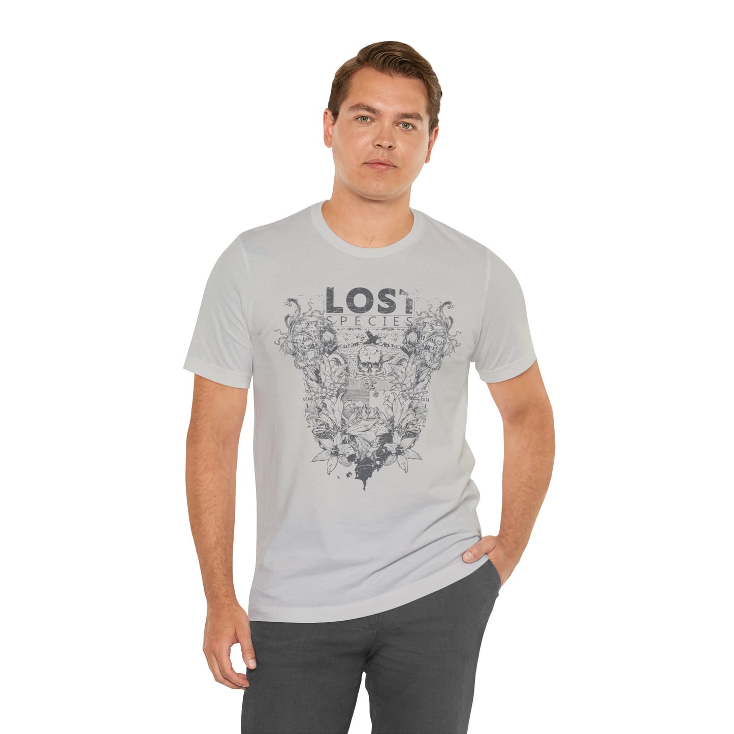 Lost Species Tee Floral Wildlife Illustration Rock Band T-Shirt A-7