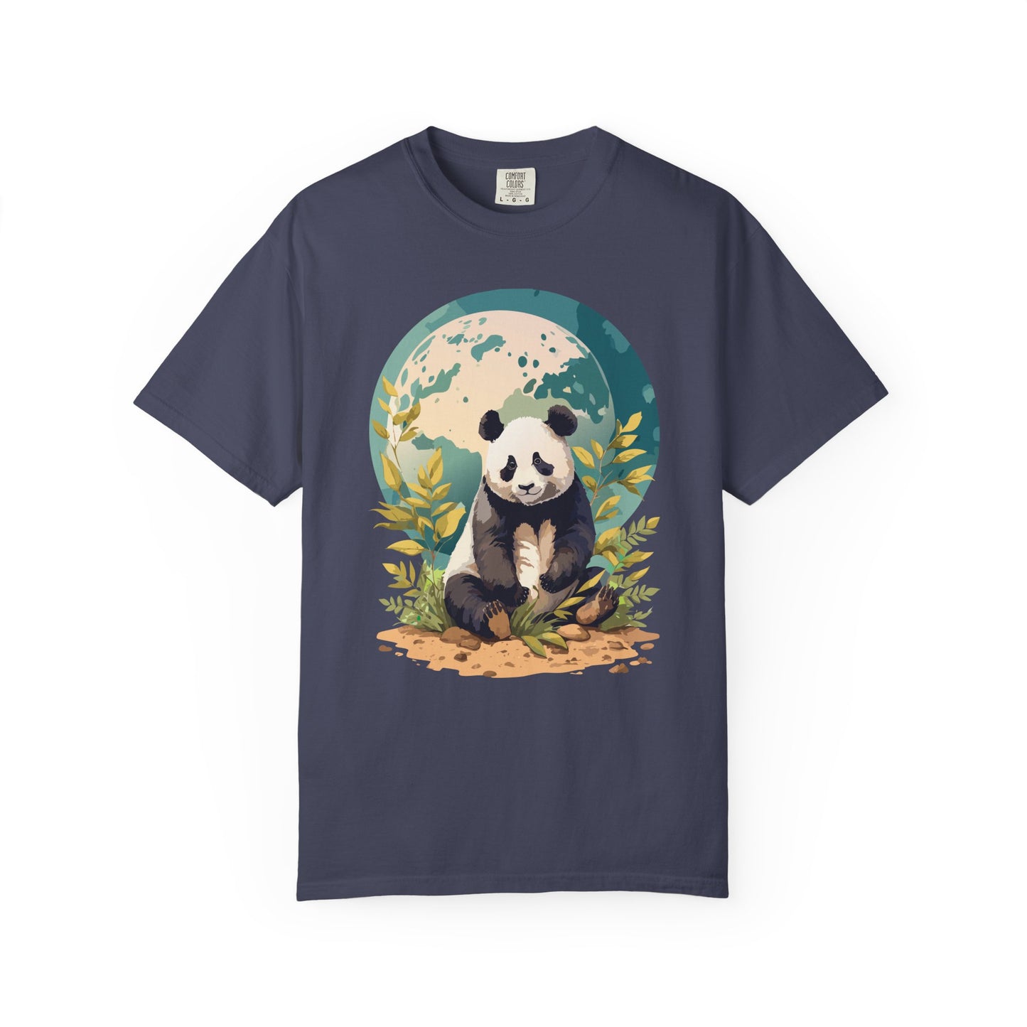 Panda Portrait T-Shirt Unisex Cotton Floral Chinese Graphic Circle Animal Art Tee pp6