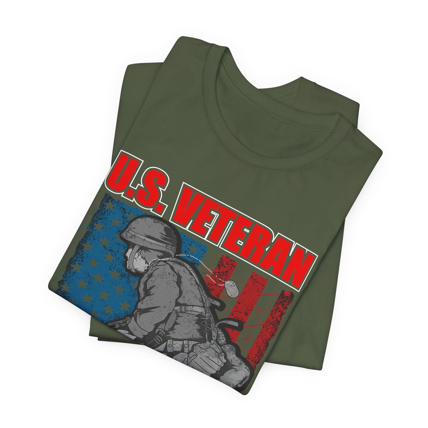 U.S. Veteran Soldier Illustration Tee Defender of Liberty and Freedom Unisex Cotton v31