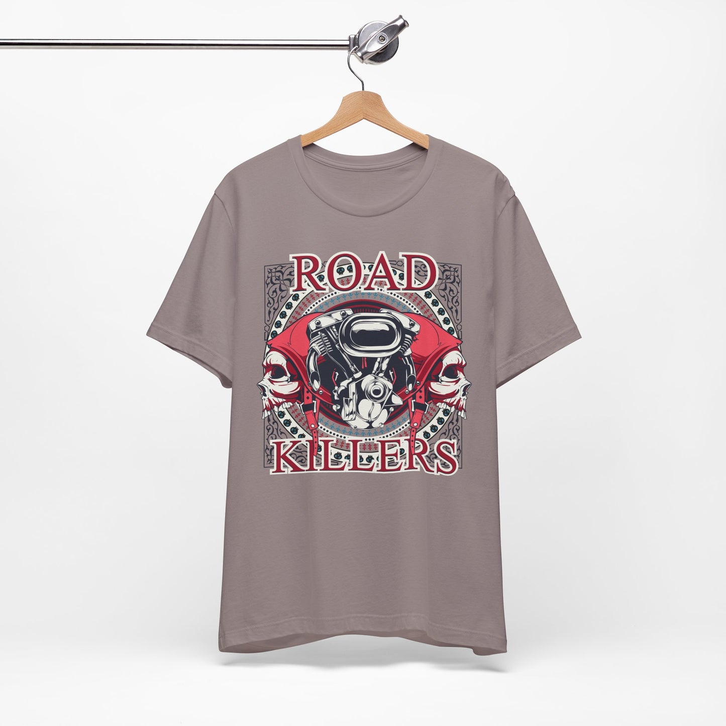 Dark Road Motorcycle Helmet Skull Tee Biker graphic t-shirt G-1