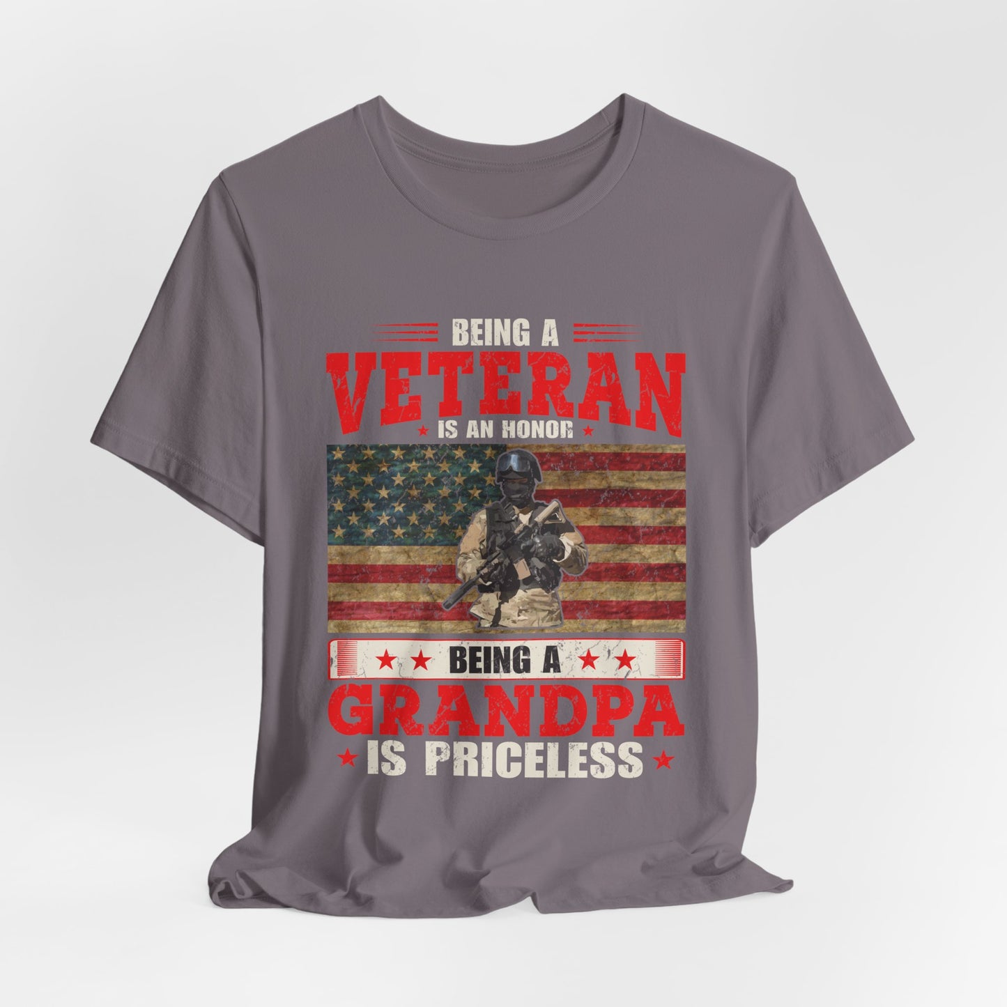 Veteran Grandpa T-Shirt American Flag Soldier Grandpa Unisex Cotton Tee v34