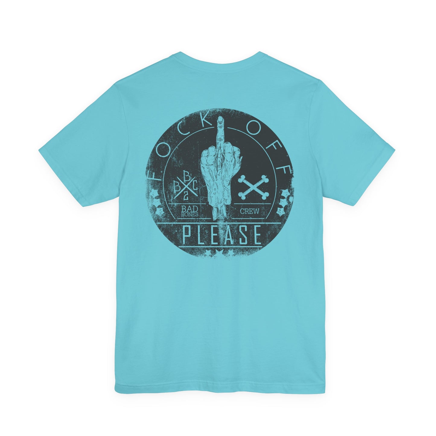 Fk Off Please tee Graphic Middle Finger Skull Design T-Shirt A-11