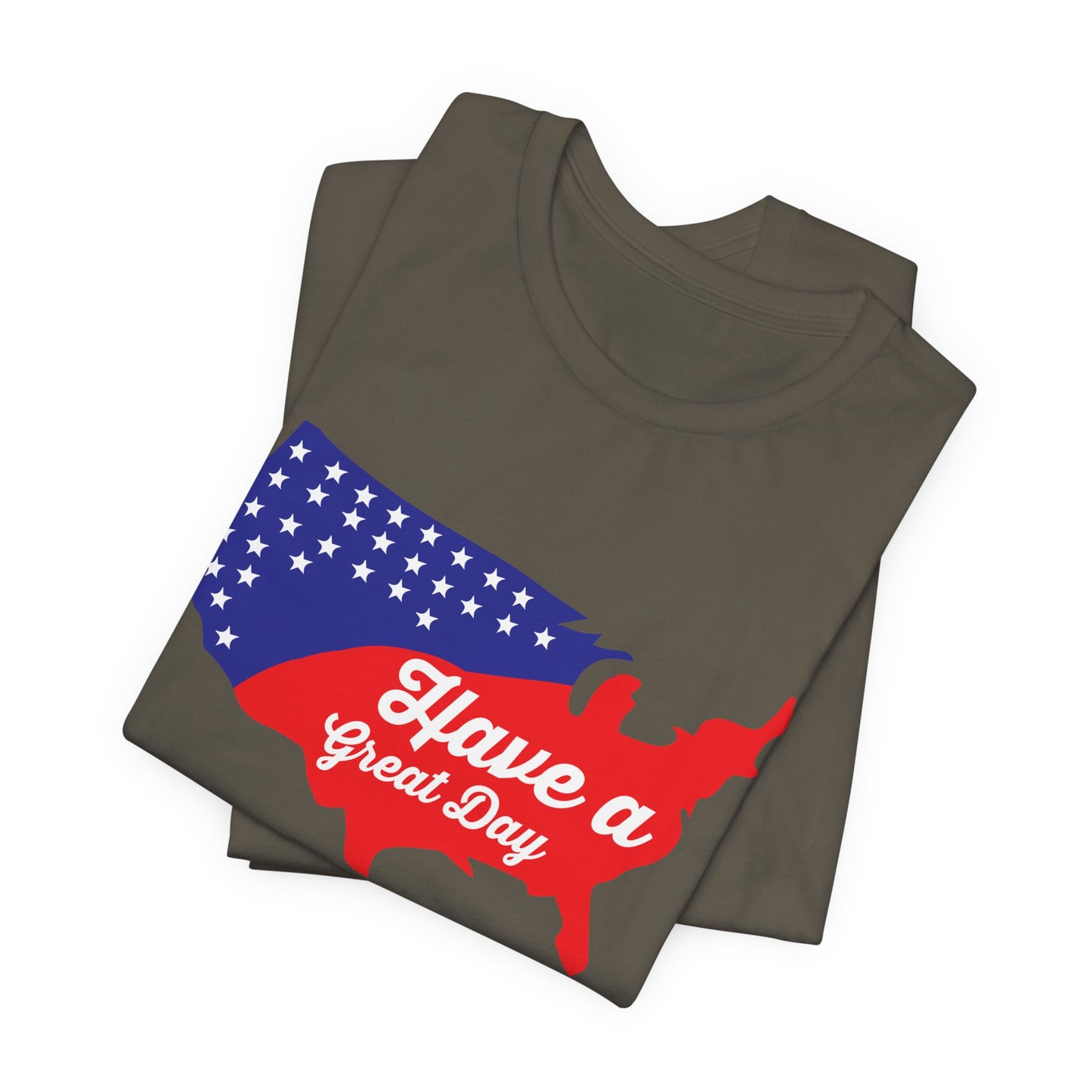 USA Map Patriotic Graphic Unisex Cotton T-Shirt 021
