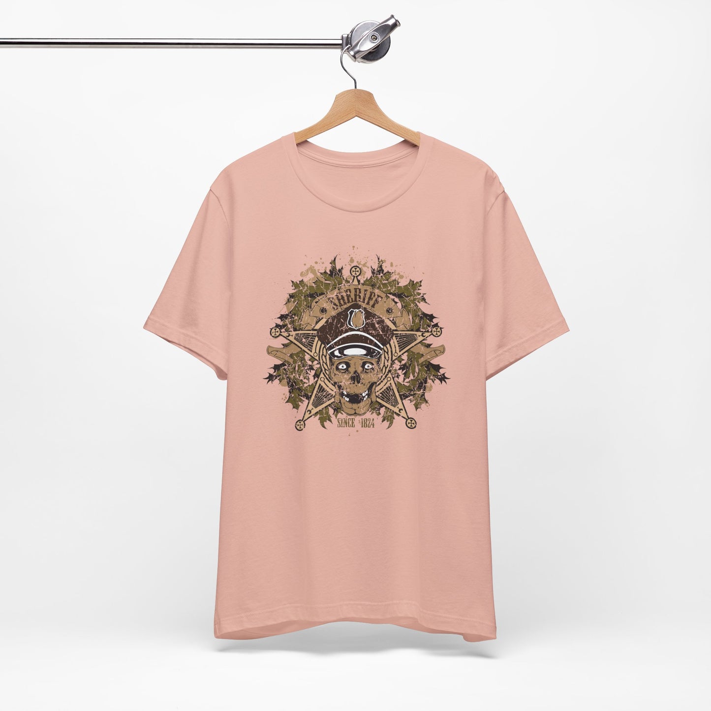 Skull Floral Emblem Graphic Unisex Cotton Tee Art-45
