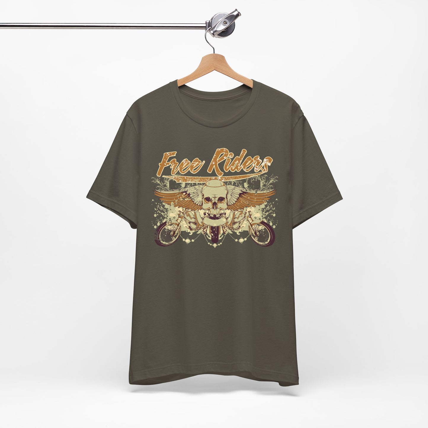 Free Riders Skull Motorcycle Tee Biker Graphic Art Design T-Shirt A-1