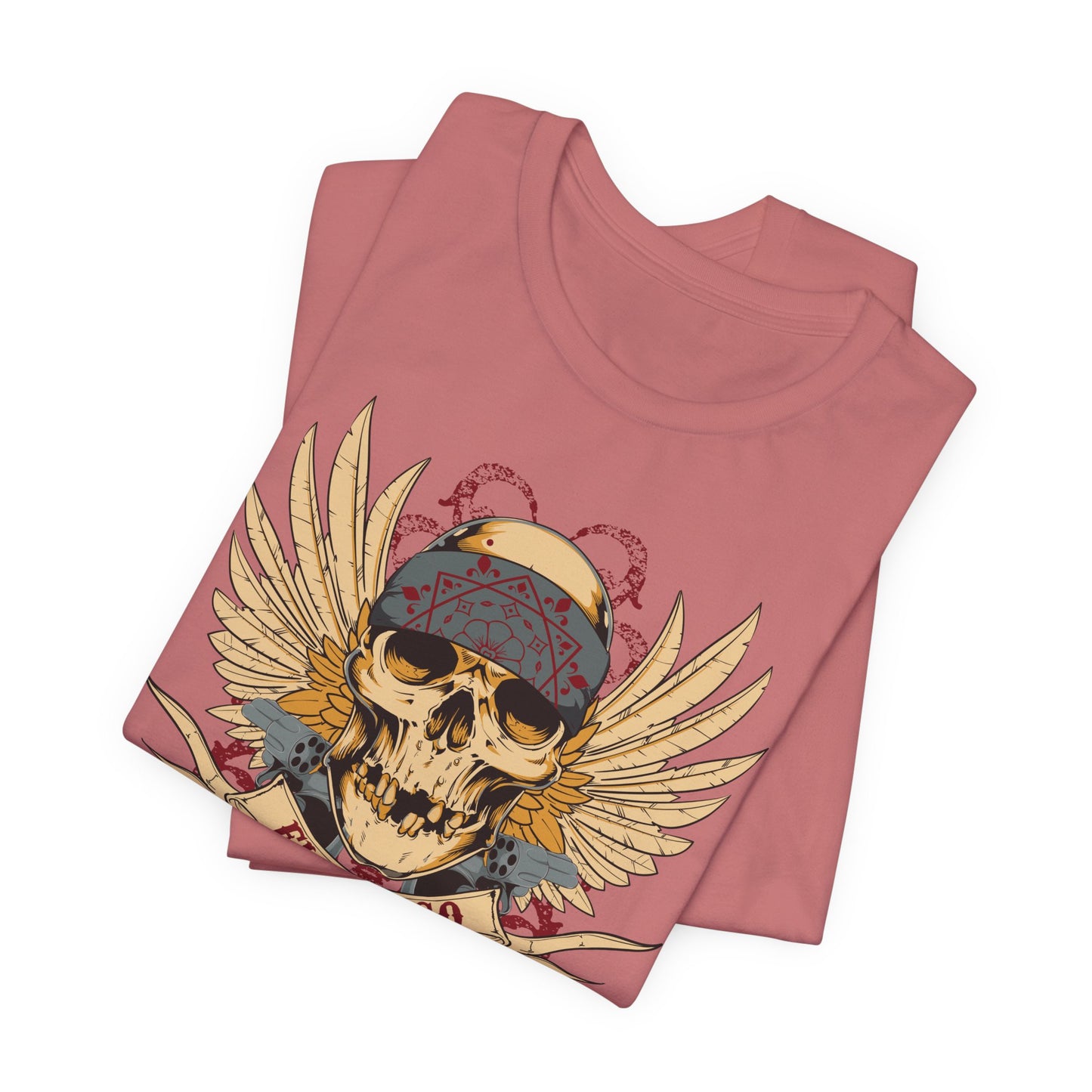 El Gringo Skull with Wings T-Shirt Vintage Tattoo Style Art-53