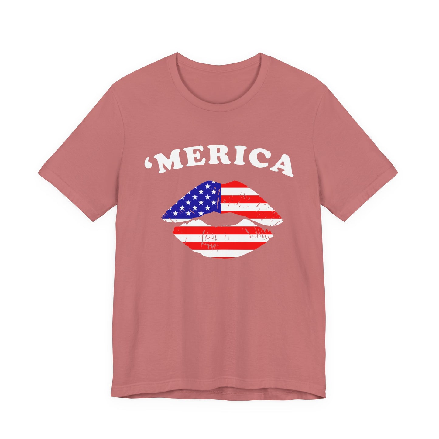 American Flag Lip Graphic Unisex Cotton T-Shirt a9