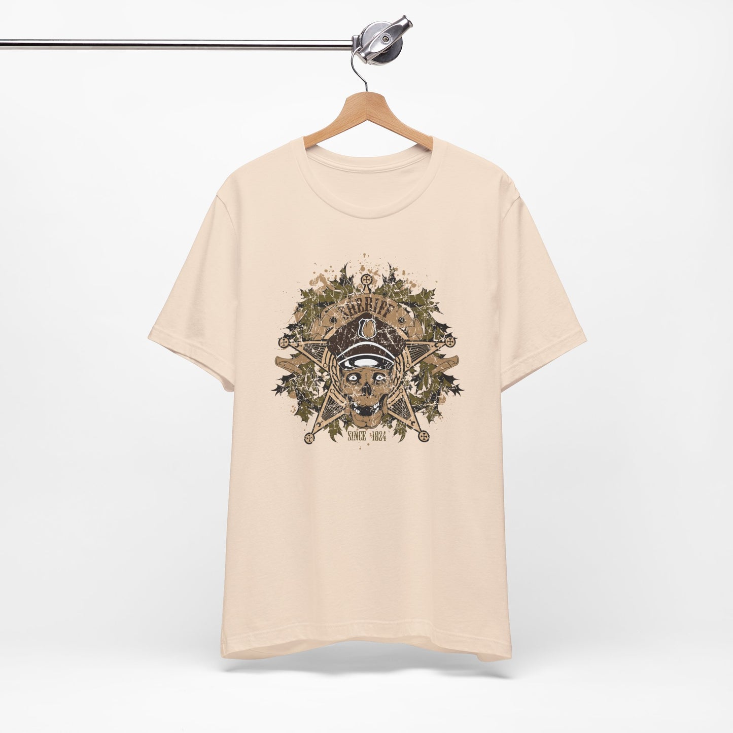 Skull Floral Emblem Graphic Unisex Cotton Tee Art-45