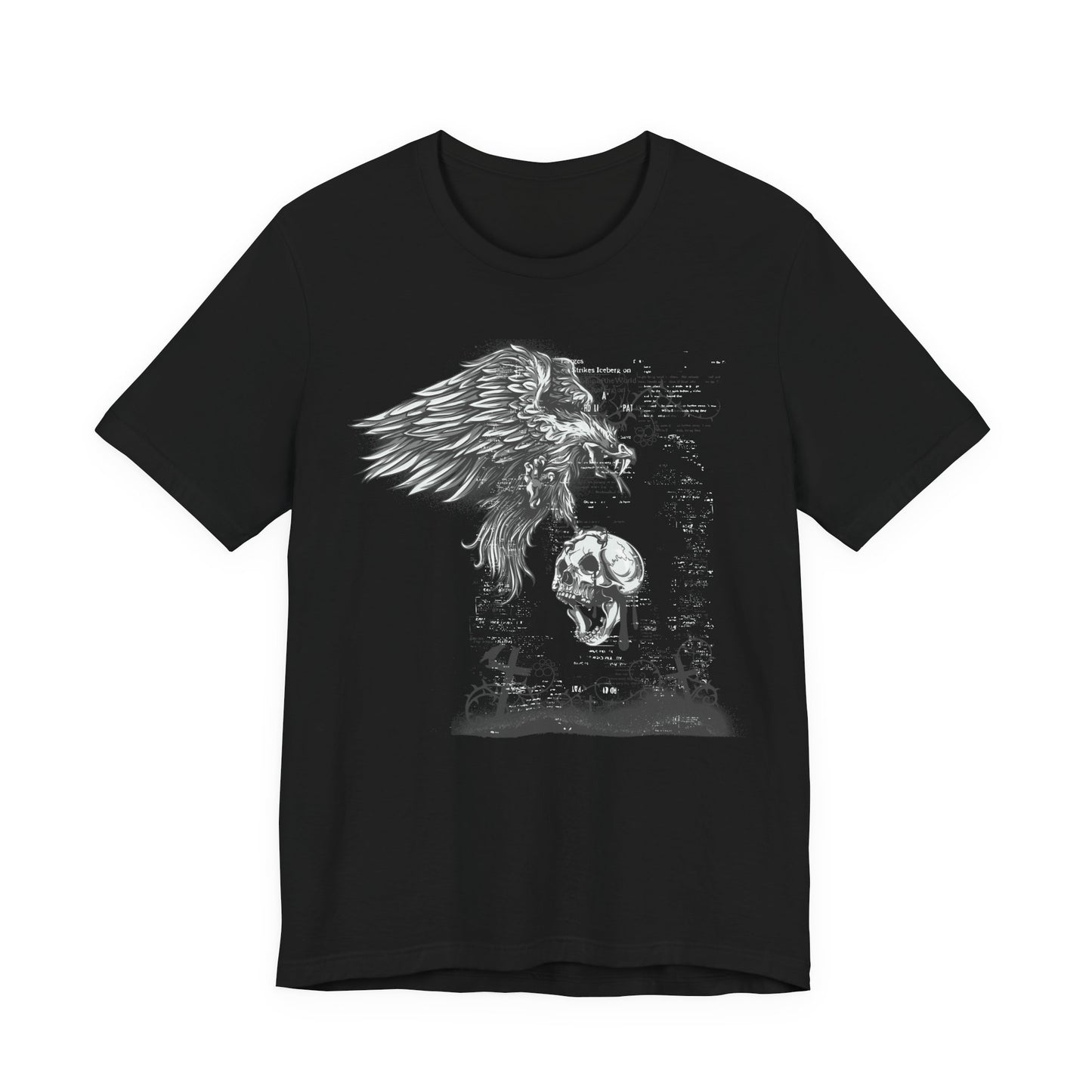 Raven and Skull Illustration Graphic Unisex Cotton T-Shirt r19