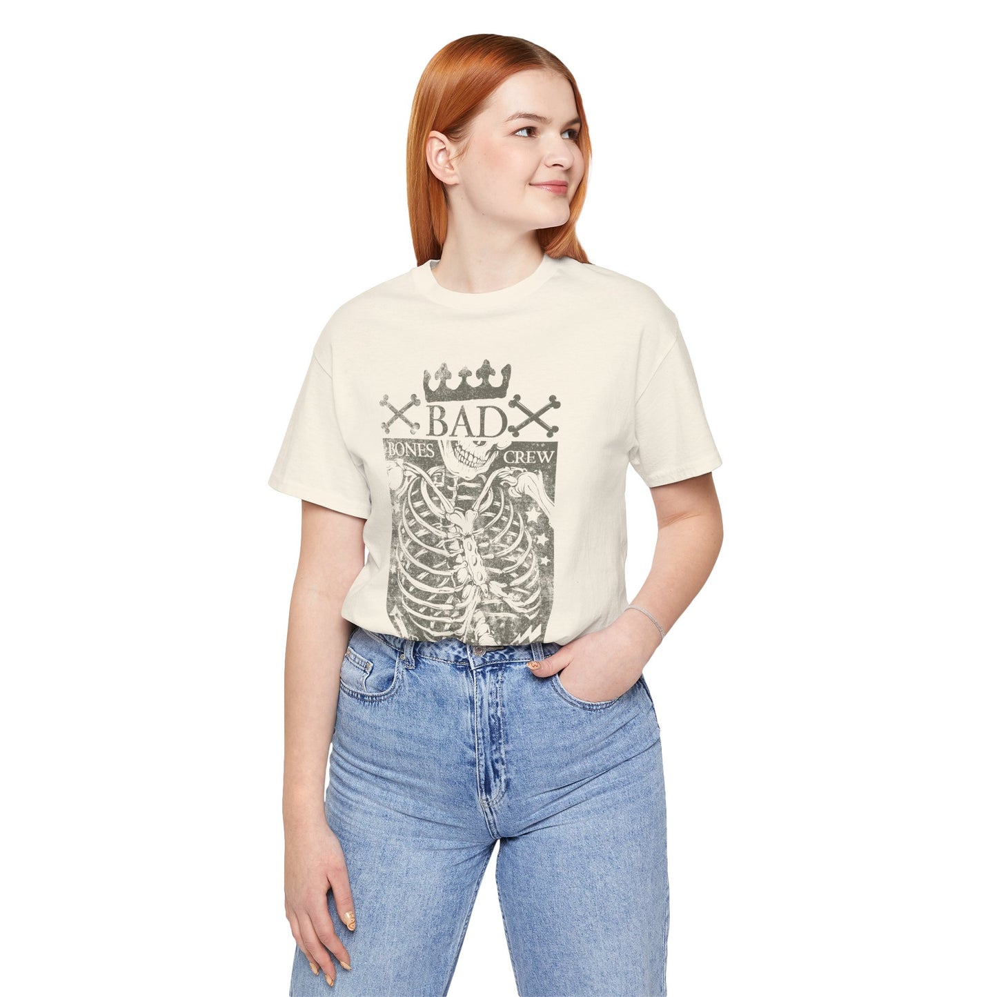 Skeleton Ribcage Tee Bones Crew Graphic Shirt A-10