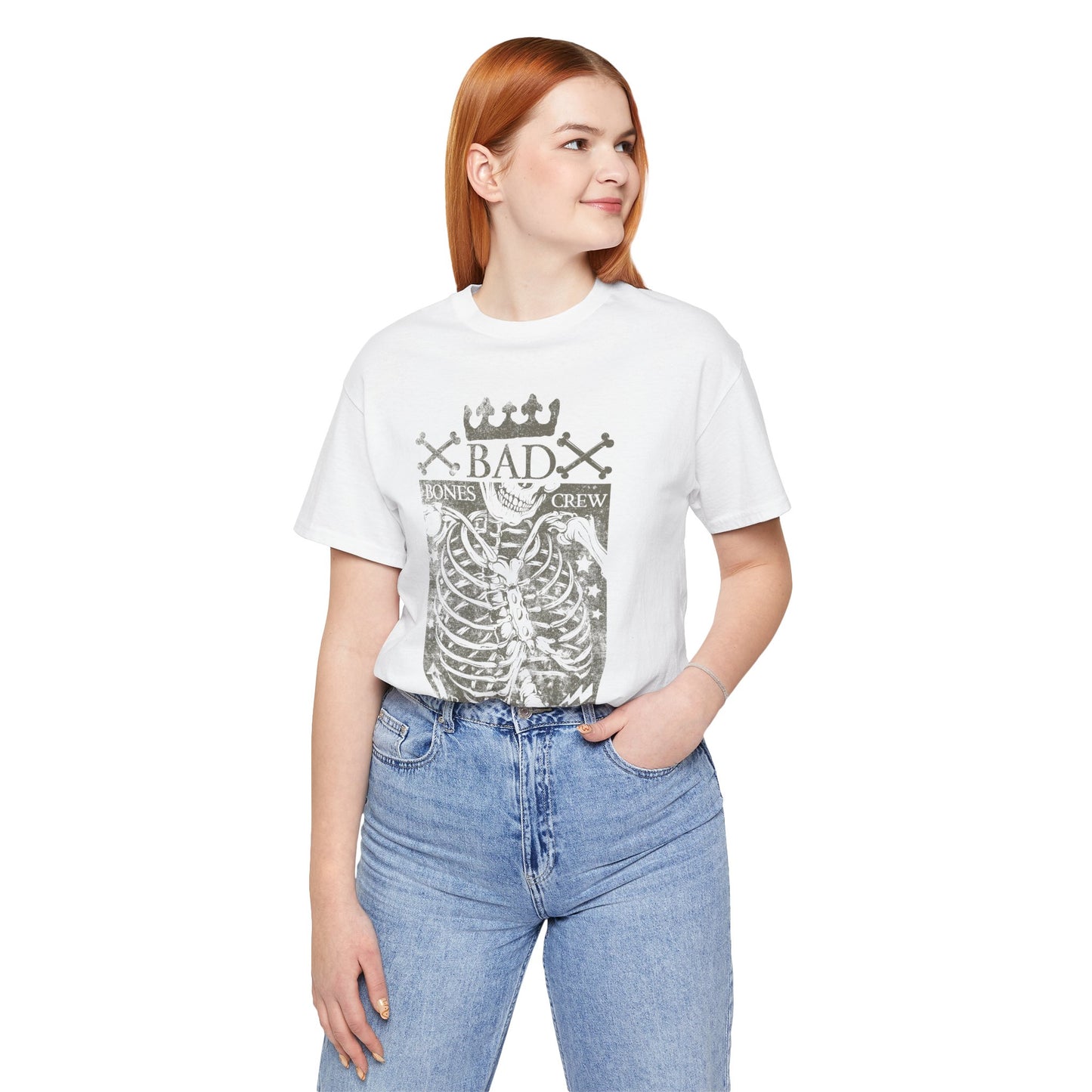 Skeleton Ribcage Tee Bones Crew Graphic Shirt A-10