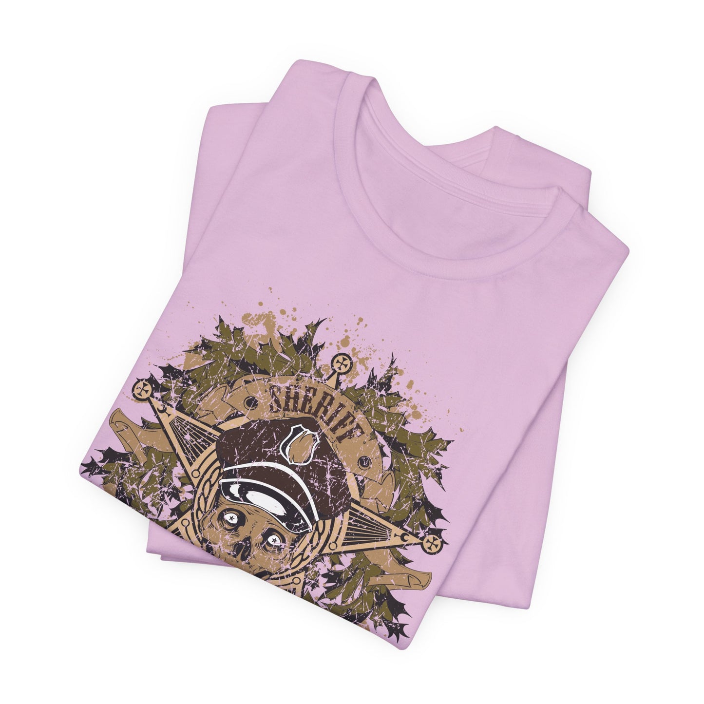 Skull Floral Emblem Graphic Unisex Cotton Tee Art-45