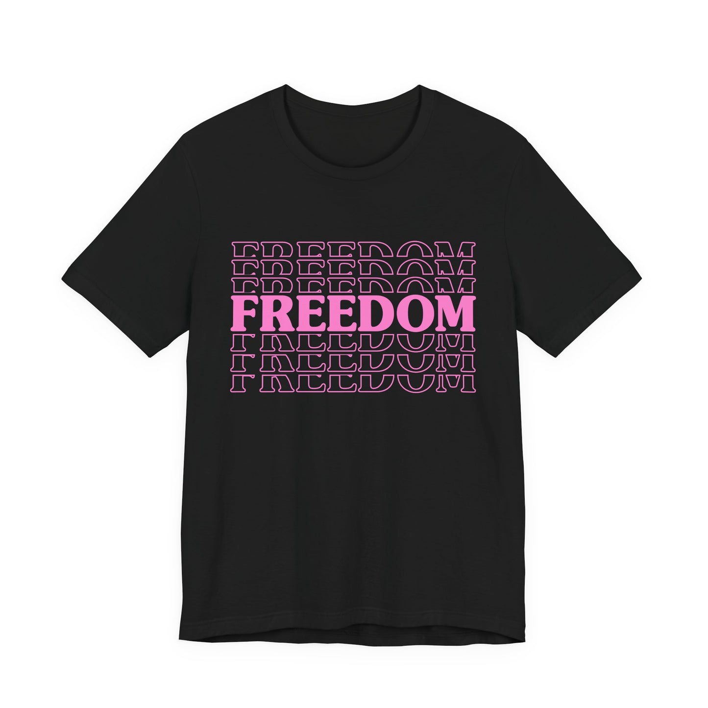 Freedom Text Graphic Unisex Cotton T-Shirt a8