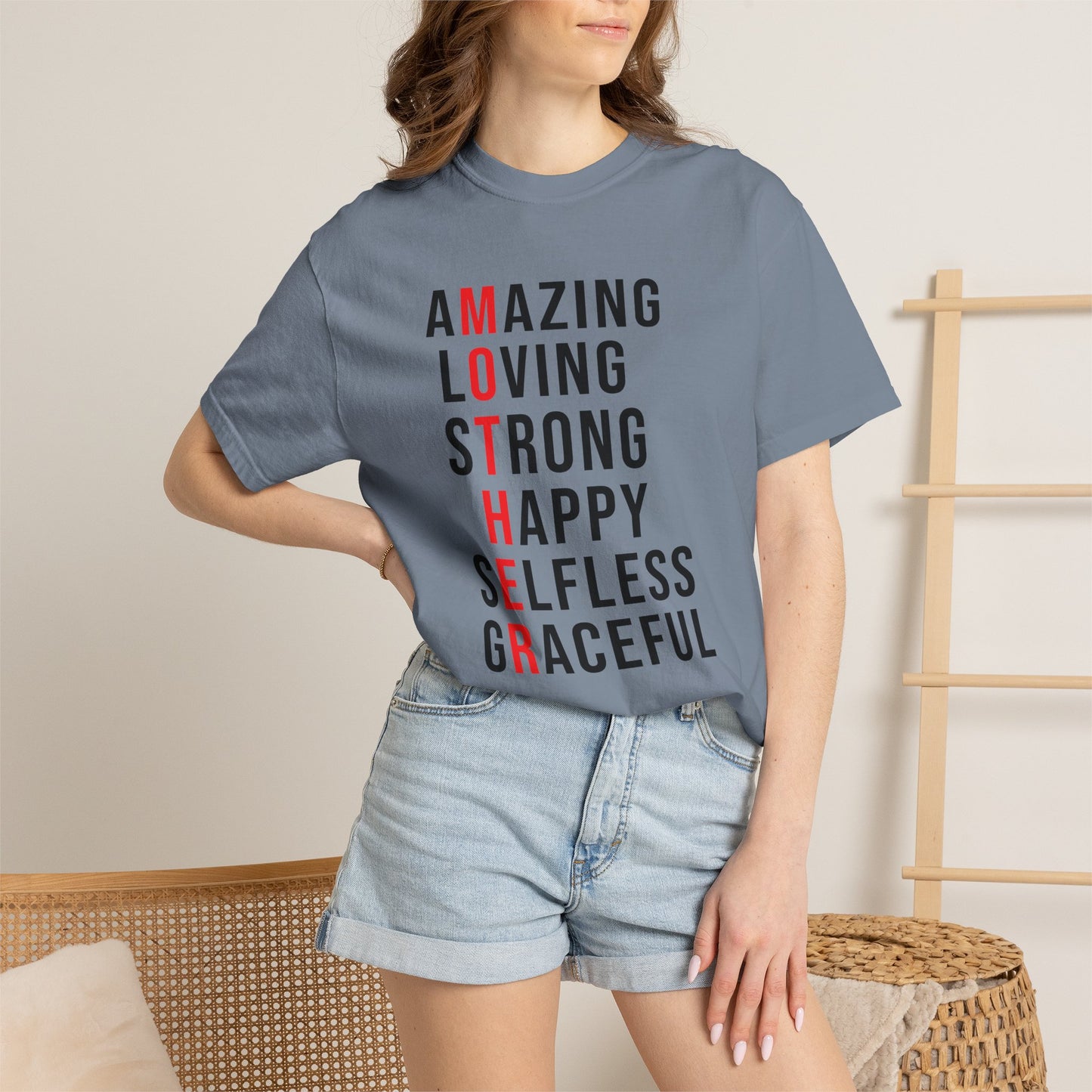 Mom T-shirt Mother's Day Mama Tee Unisex Comfort Colors Garment-Dyed Cotton h14